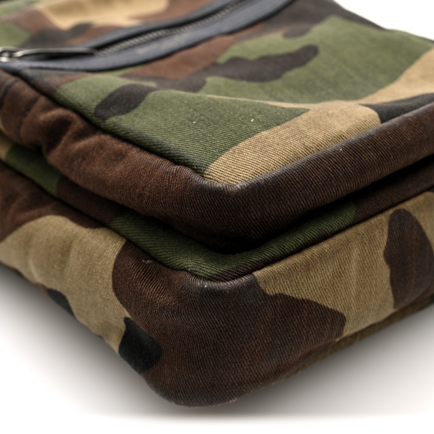 Canvas Calfskin Camouflage Sid Messenger Bag Green