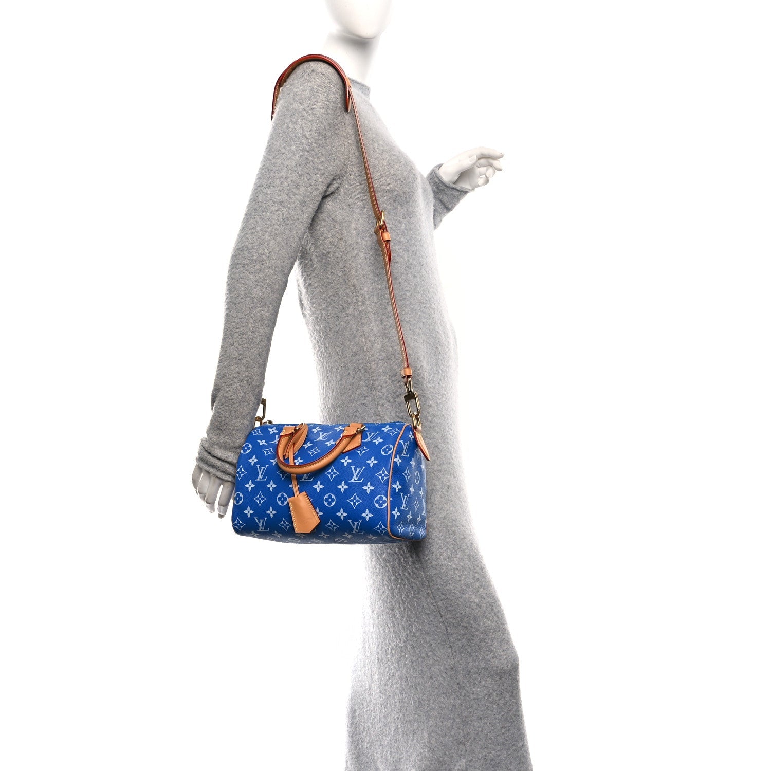 Calfskin Monogram Speedy P9 Bandouliere 25 Blue