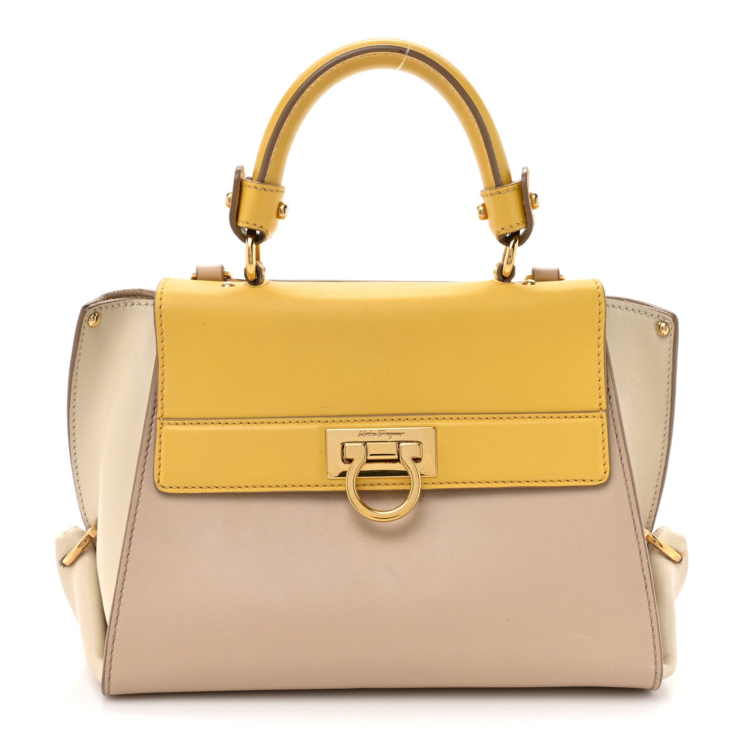 Calfskin Sofia Shoulder Bag Beige Multicolor