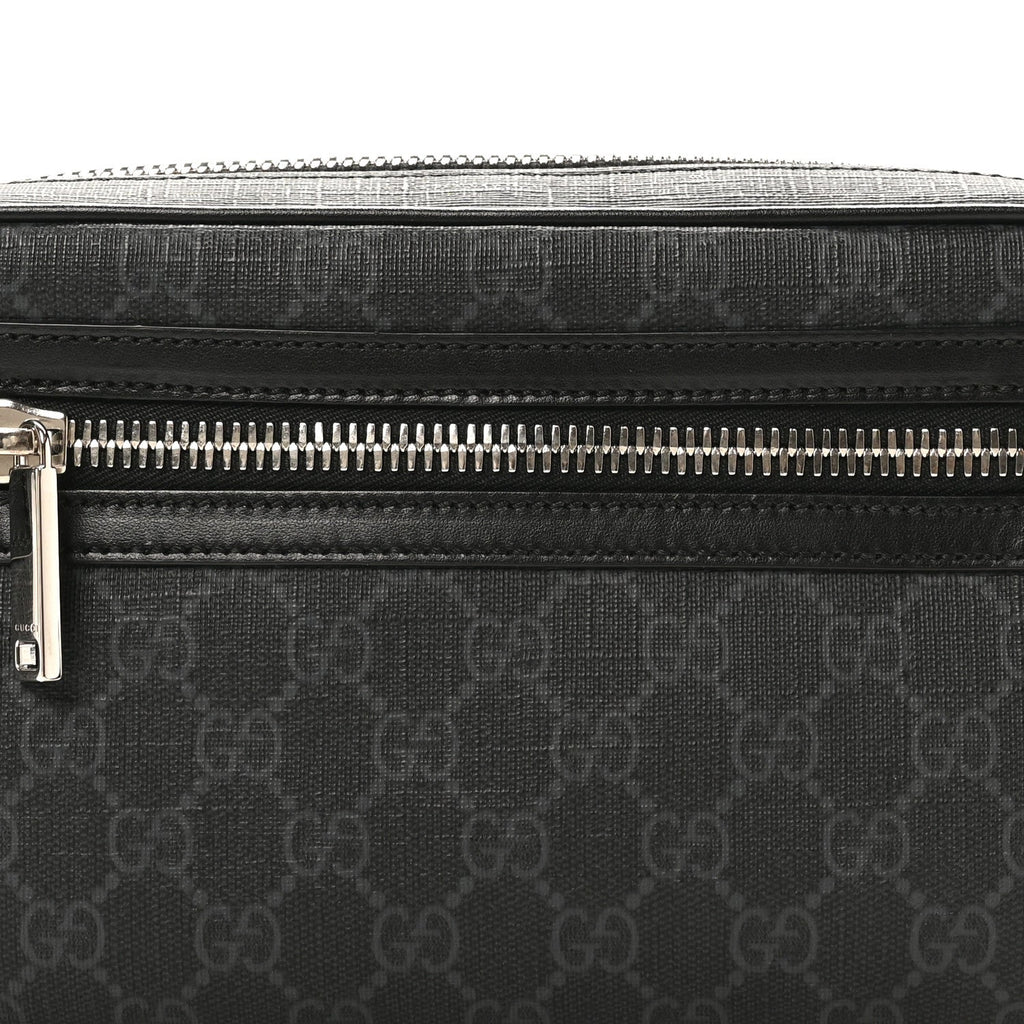 Soft GG Supreme Monogram Web Belt Bag Black Grey