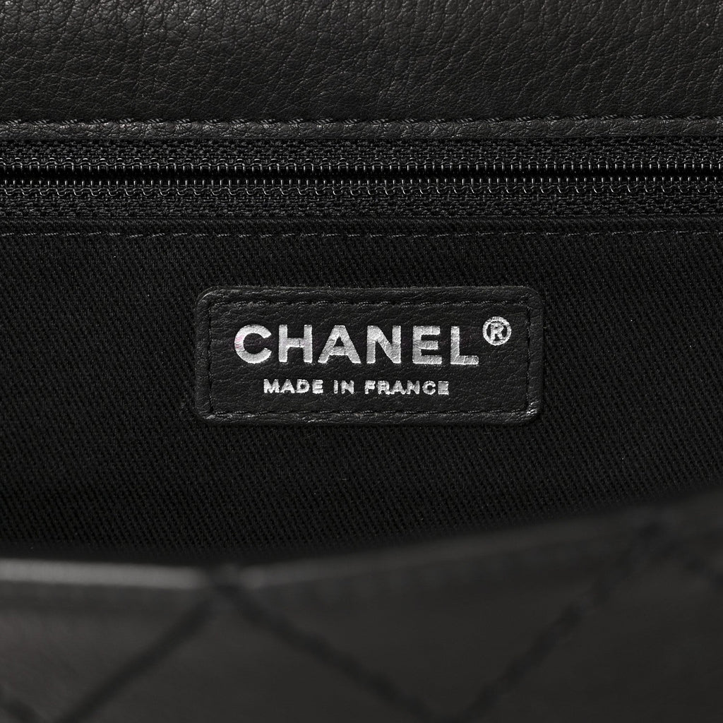Goatskin Quilted Paris Dallas Saddle Bag Black
