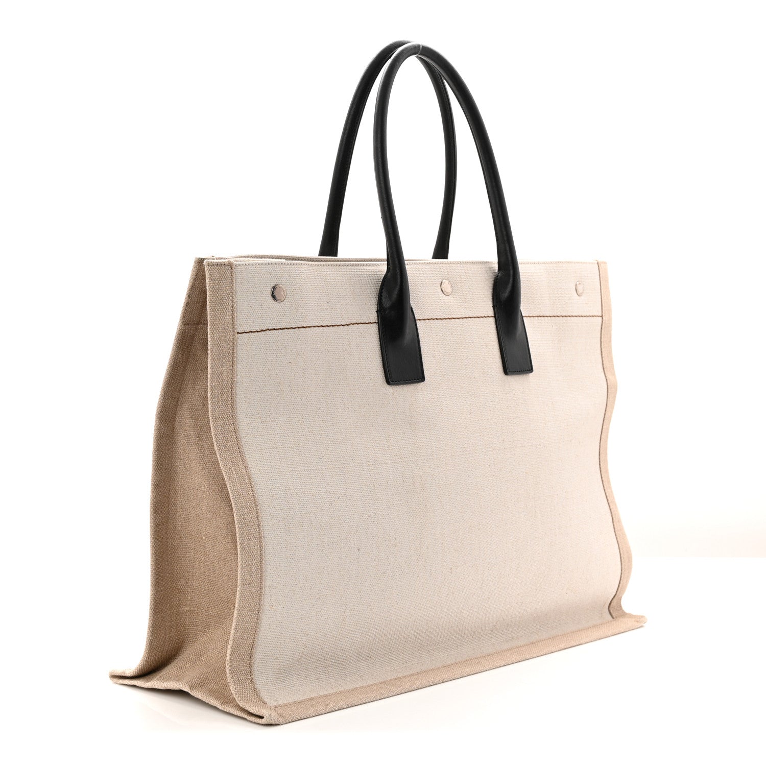 Linen Calfskin Rive Gauche Tote Greggio Natural
