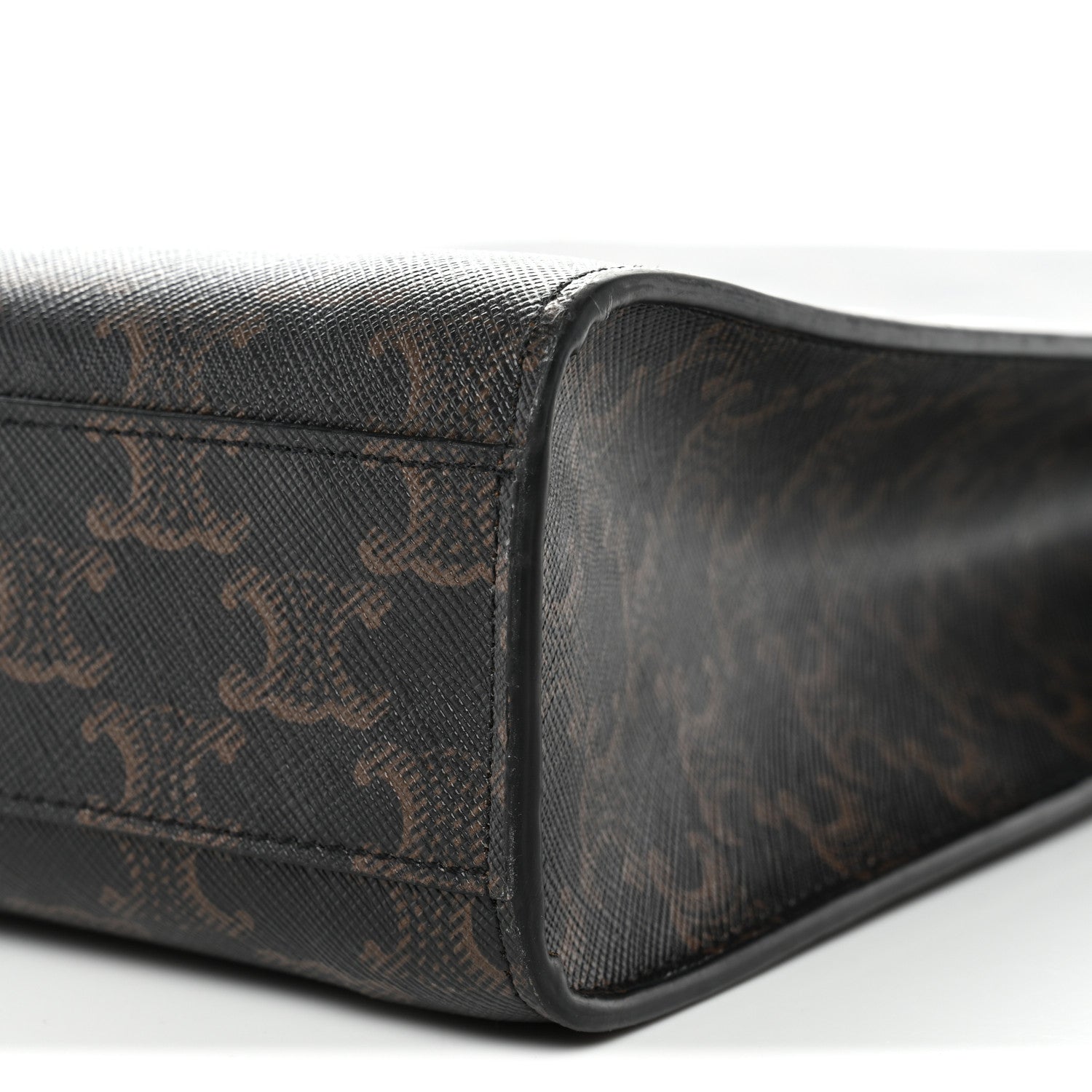 Triomphe Canvas Calfskin Small Vertical Cabas Tan