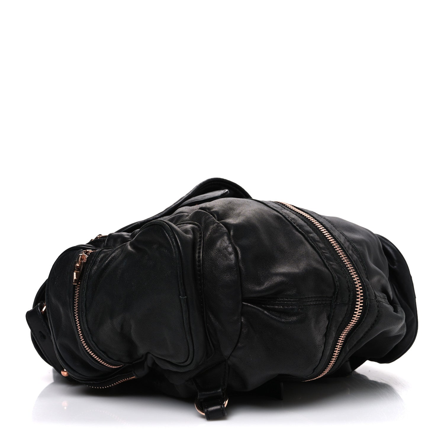 Lambskin Marti Backpack Bag Washed Black Rose Gold Hardware