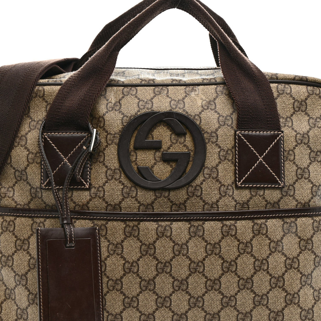 GG Plus Monogram Interlocking G Briefcase Brown