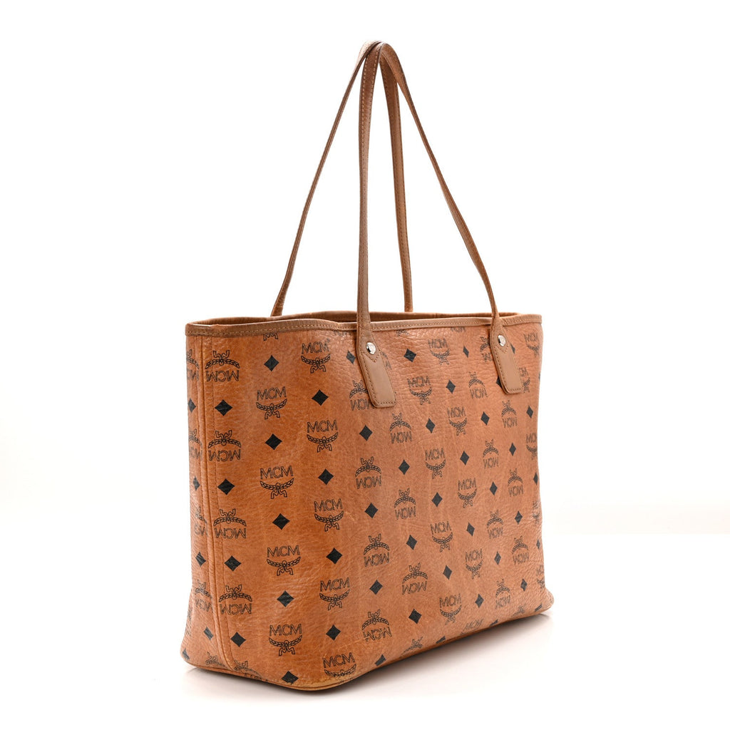 Visetos Crocodile Embossed Medium Liz Shopper Tote Cognac