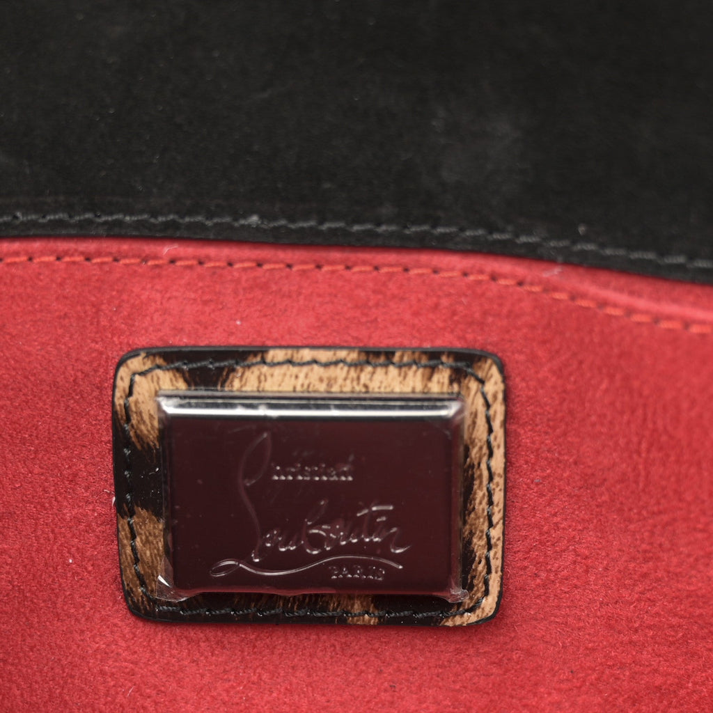 Patent Leopard Vero Dodat Clutch Brown