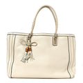 Pebbled Calfskin Medium Bella Tote Off White