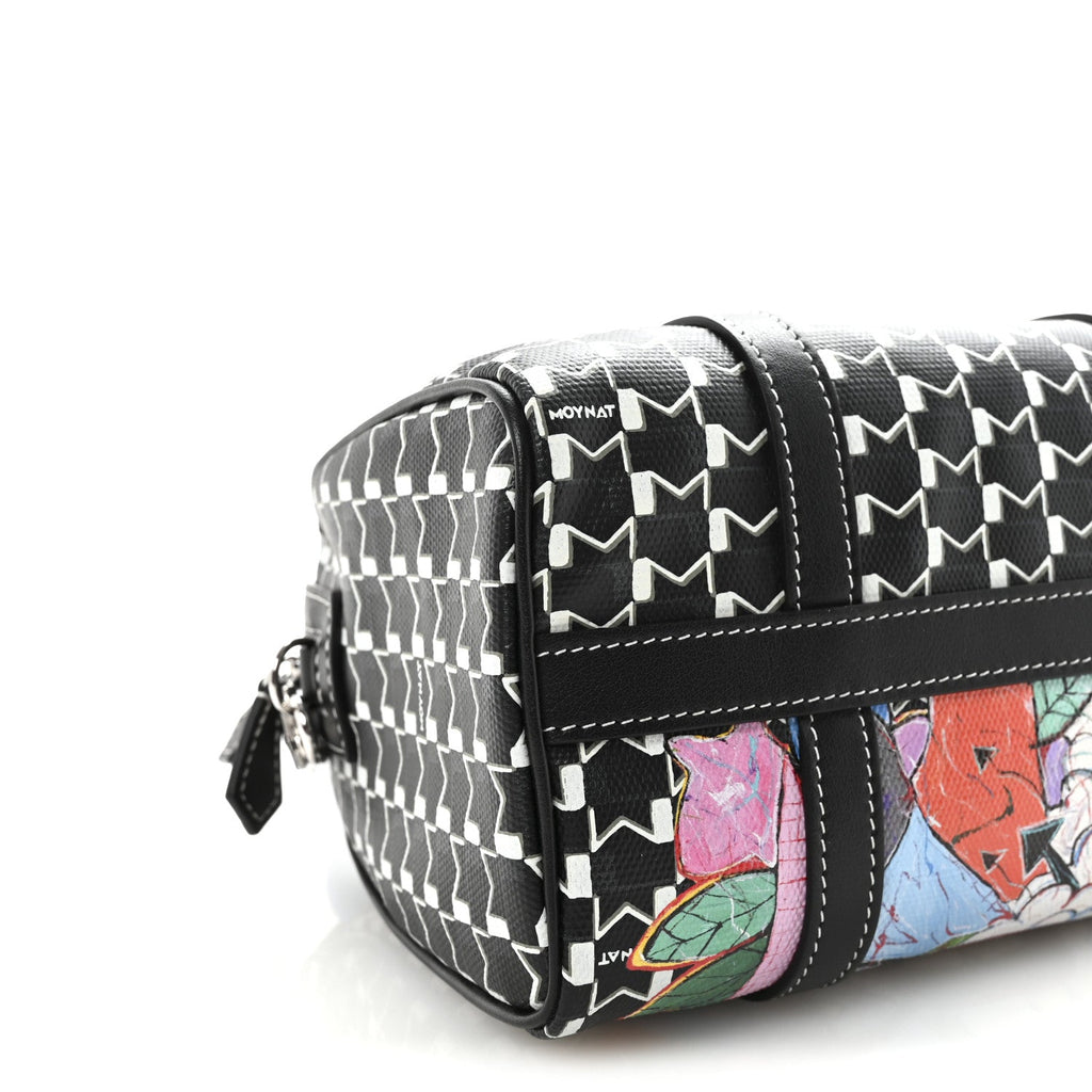 X KASING LUNG Calfskin Canvas M Labubu Boston Bag Black Multicolor