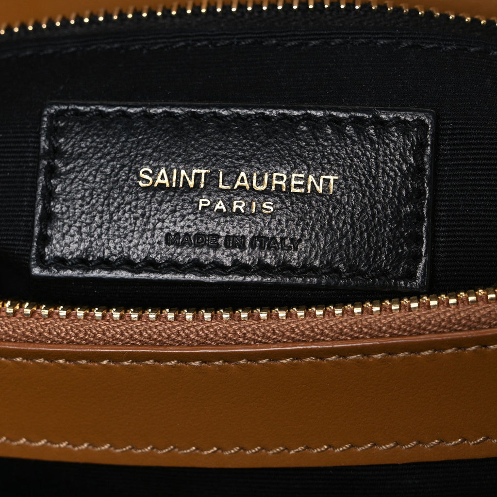 Calfskin Y Quilted Monogram Medium Loulou Chain Satchel Dark Natural