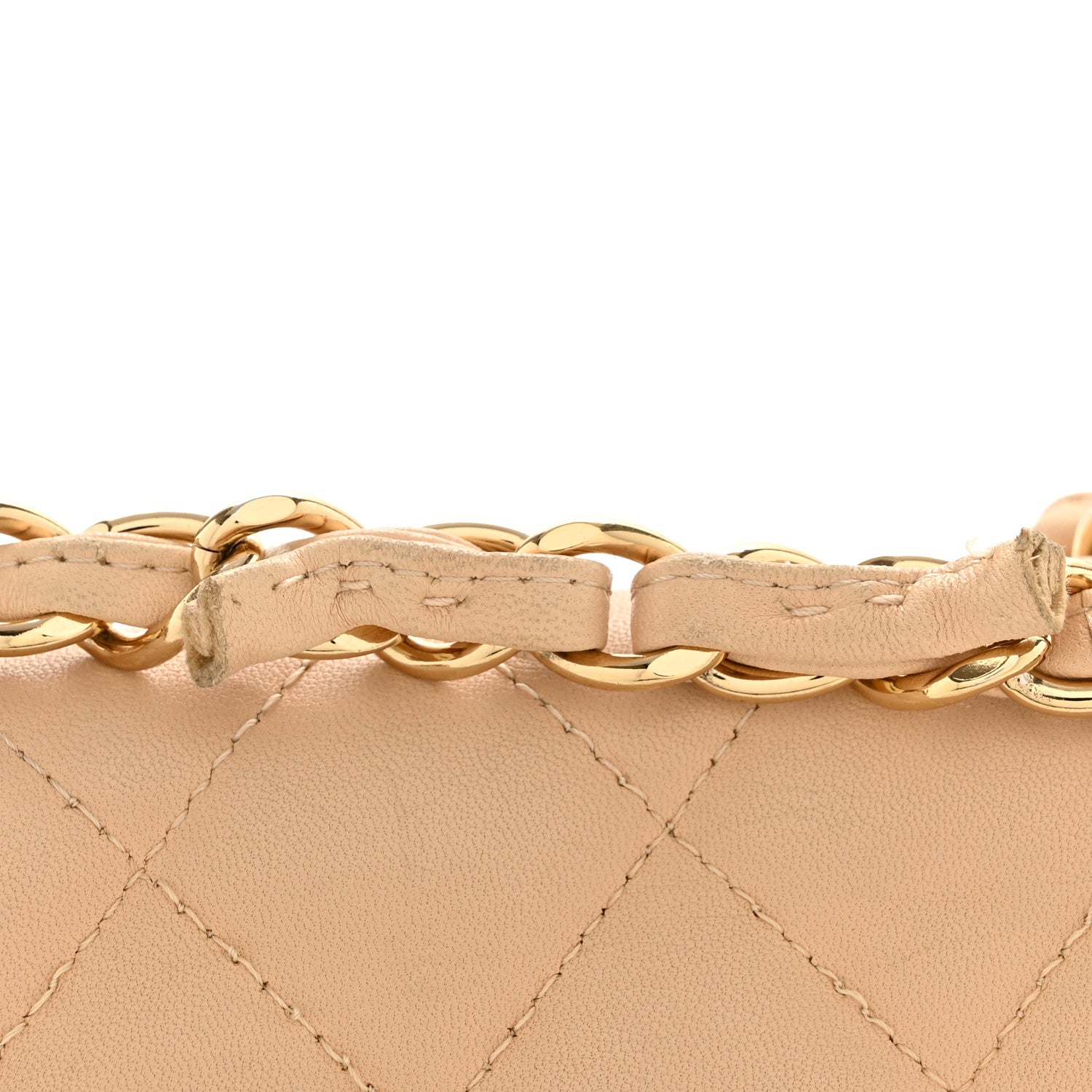 Lambskin Quilted Jumbo Single Flap Beige