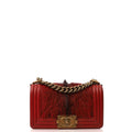 Chanel Shoulder Bag Boy - Small in Red, Calfskin Leather