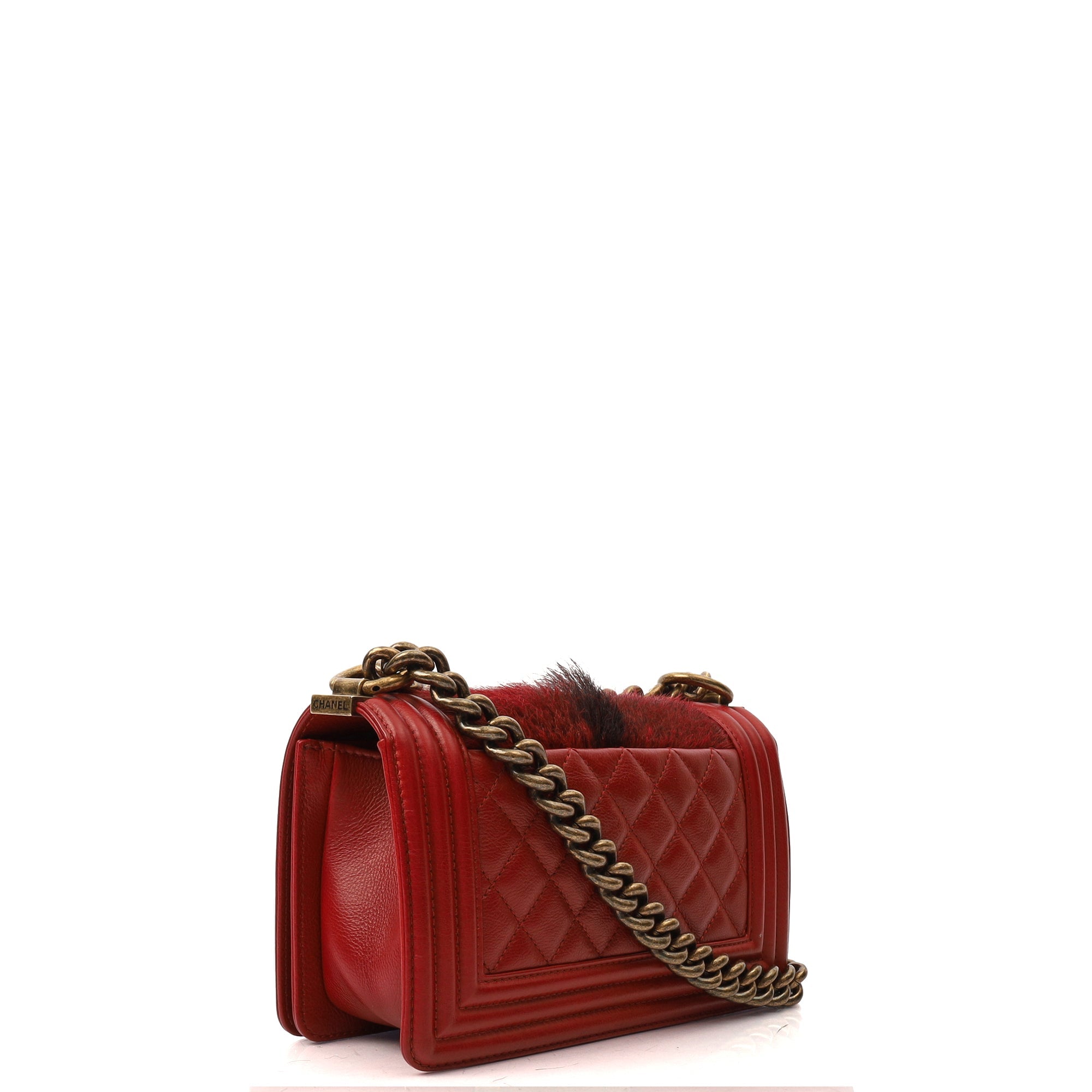 Chanel Shoulder Bag Boy - Small in Red, Calfskin Leather