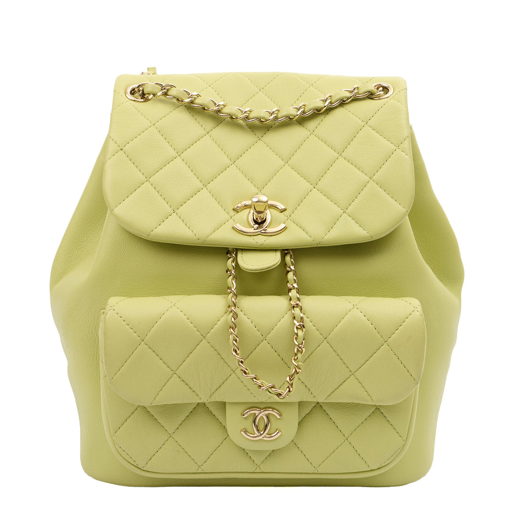 Chanel Backpack Backpack in Green, Lambskin Leather