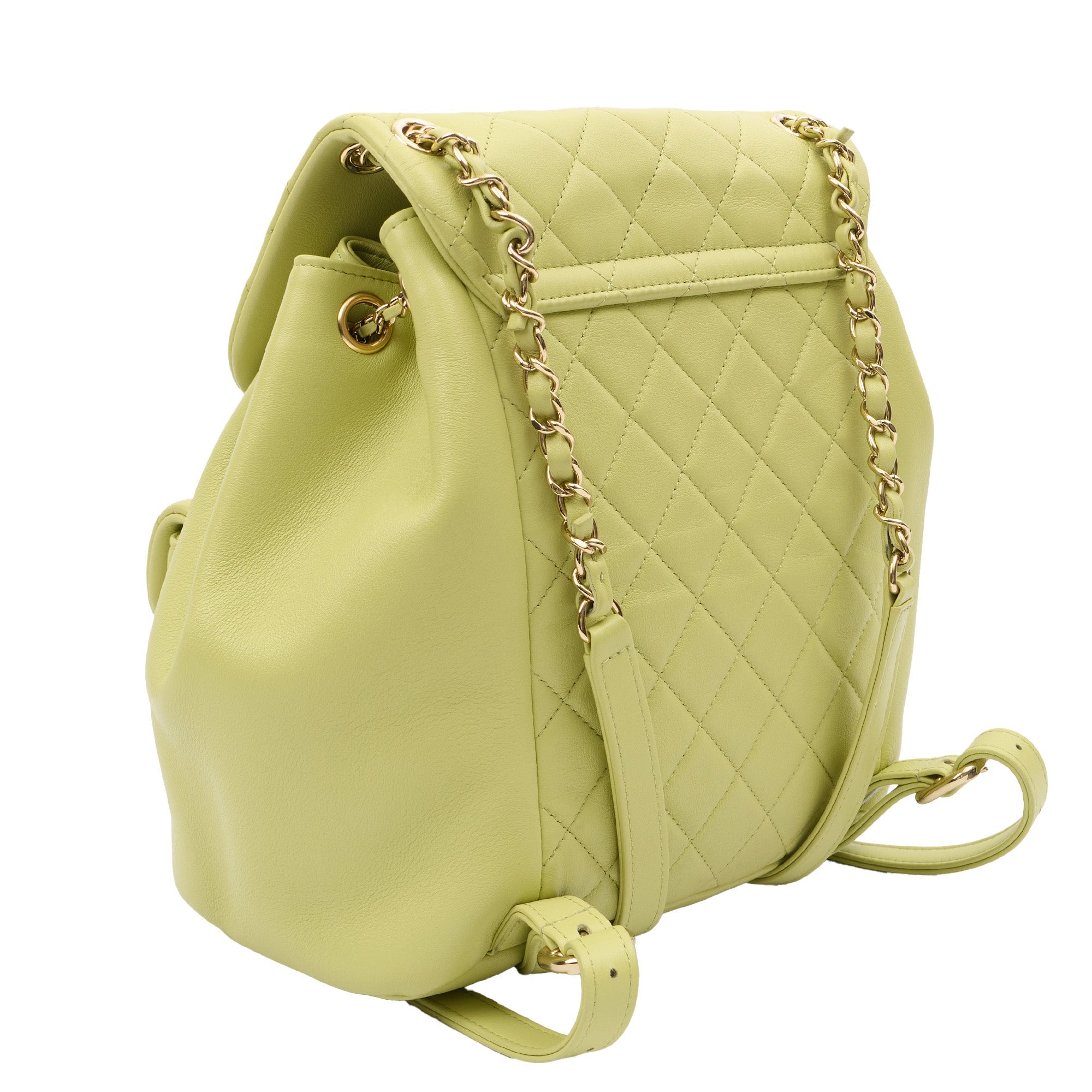 Chanel Backpack Backpack in Green, Lambskin Leather