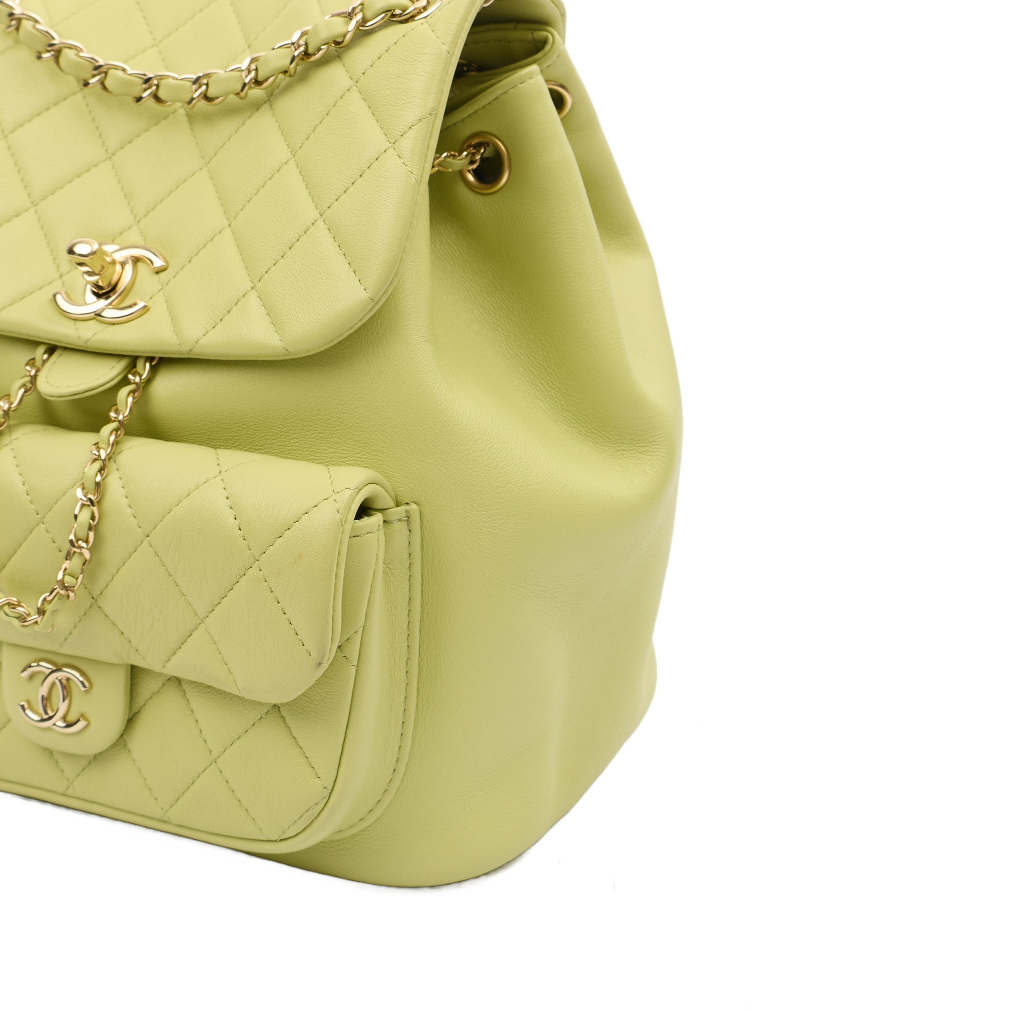 Chanel Backpack Backpack in Green, Lambskin Leather