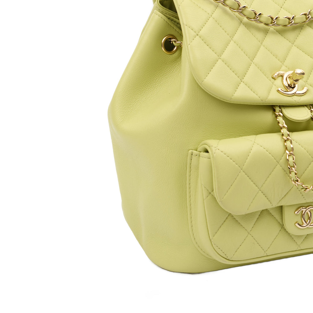 Chanel Backpack Backpack in Green, Lambskin Leather