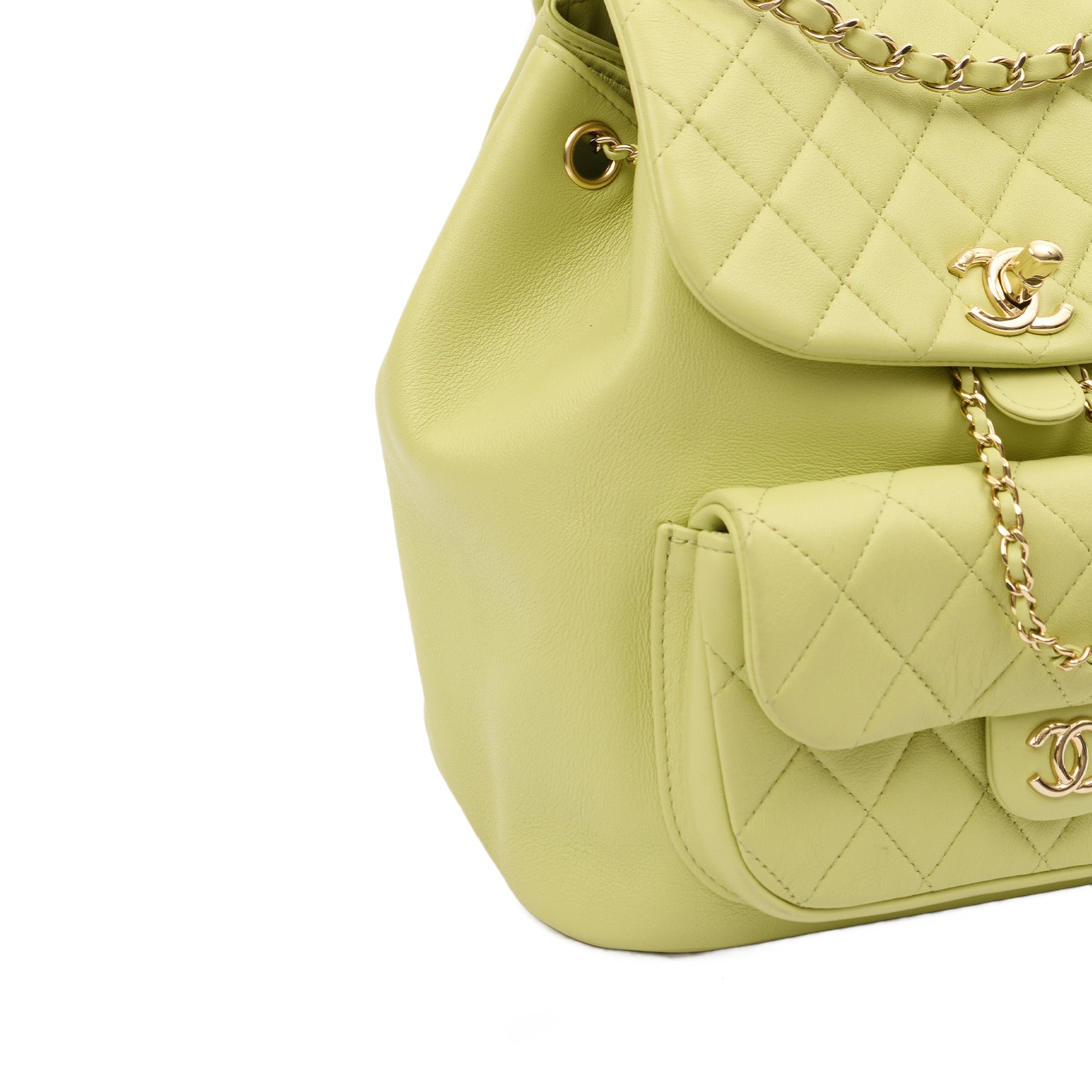 Chanel Backpack Backpack in Green, Lambskin Leather