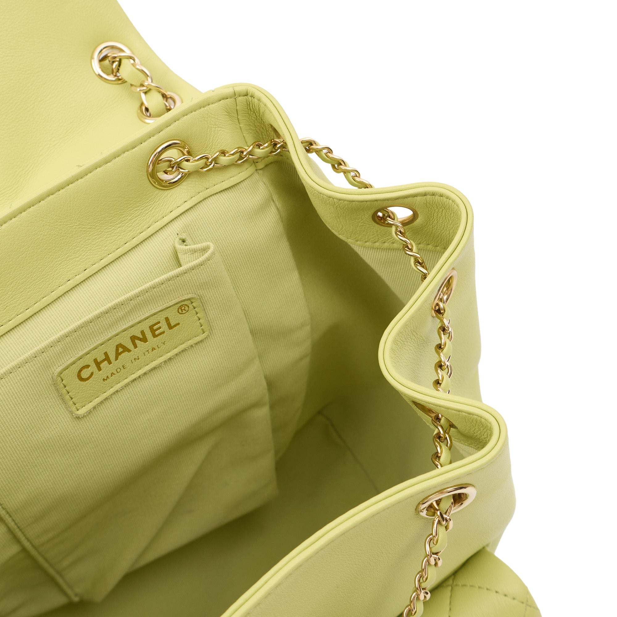 Chanel Backpack Backpack in Green, Lambskin Leather