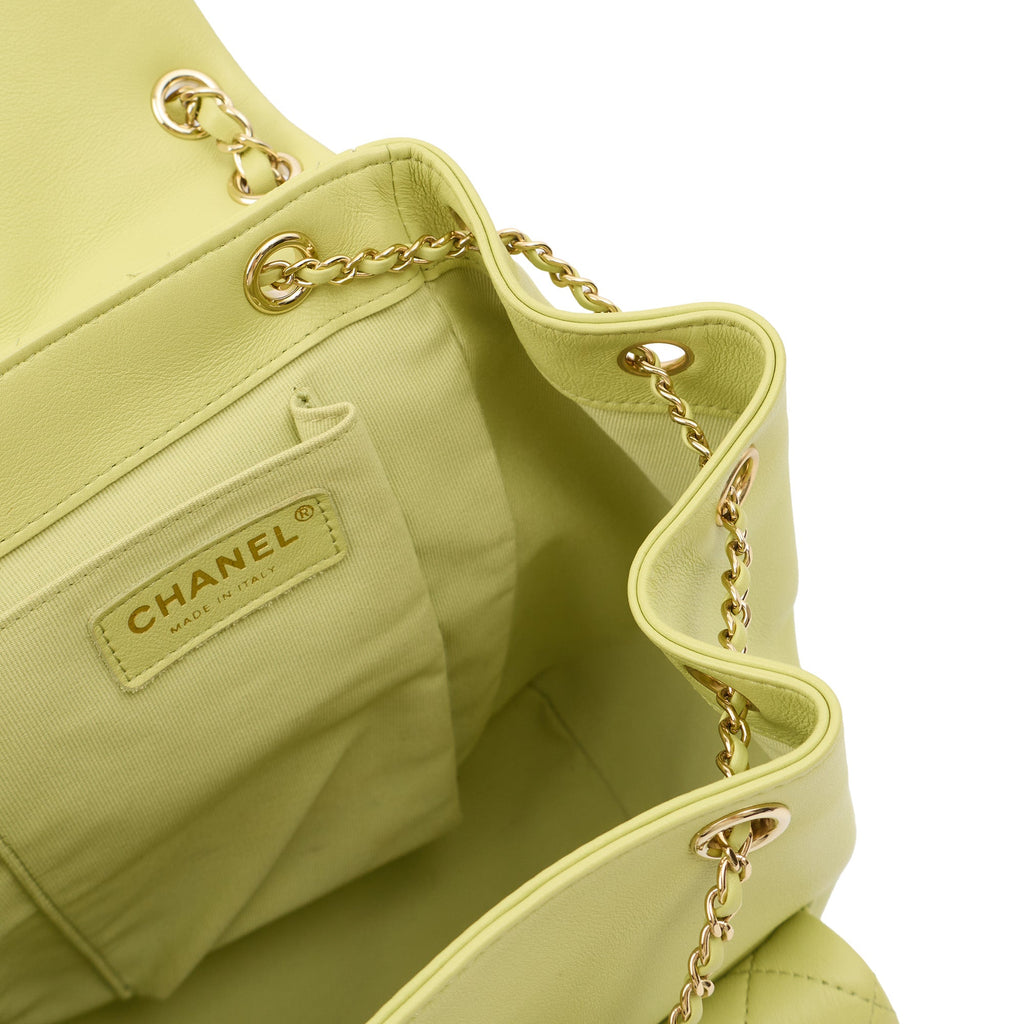 Chanel Backpack Backpack in Green, Lambskin Leather