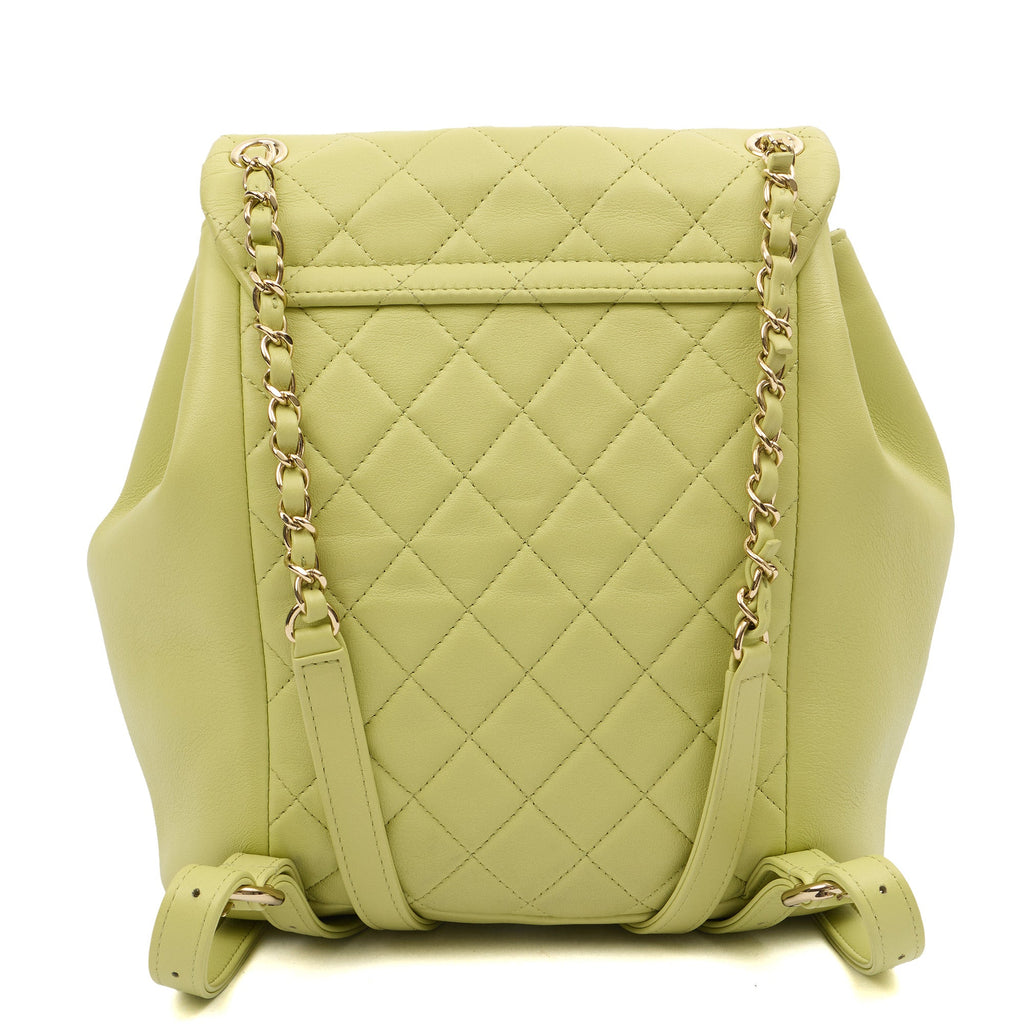 Chanel Backpack Backpack in Green, Lambskin Leather