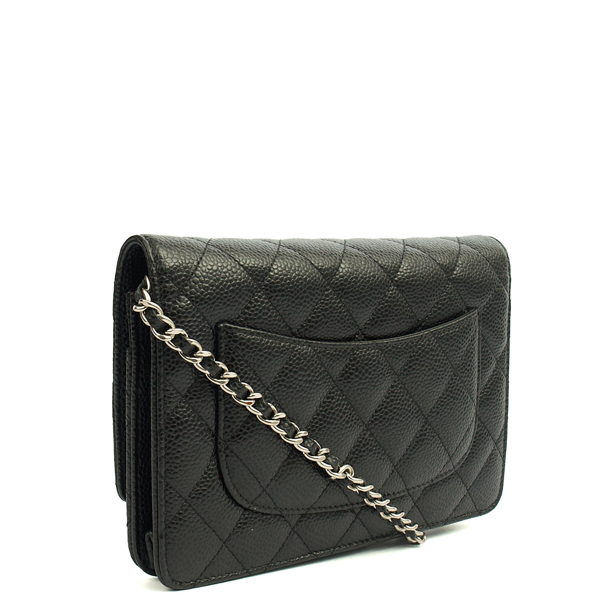 Chanel Cross Body Wallet on Chain in Black, Caviar Leather
