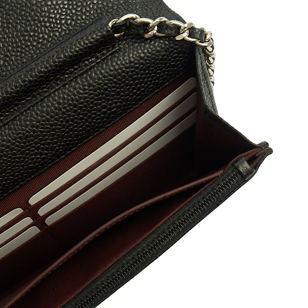 Chanel Cross Body Wallet on Chain in Black, Caviar Leather
