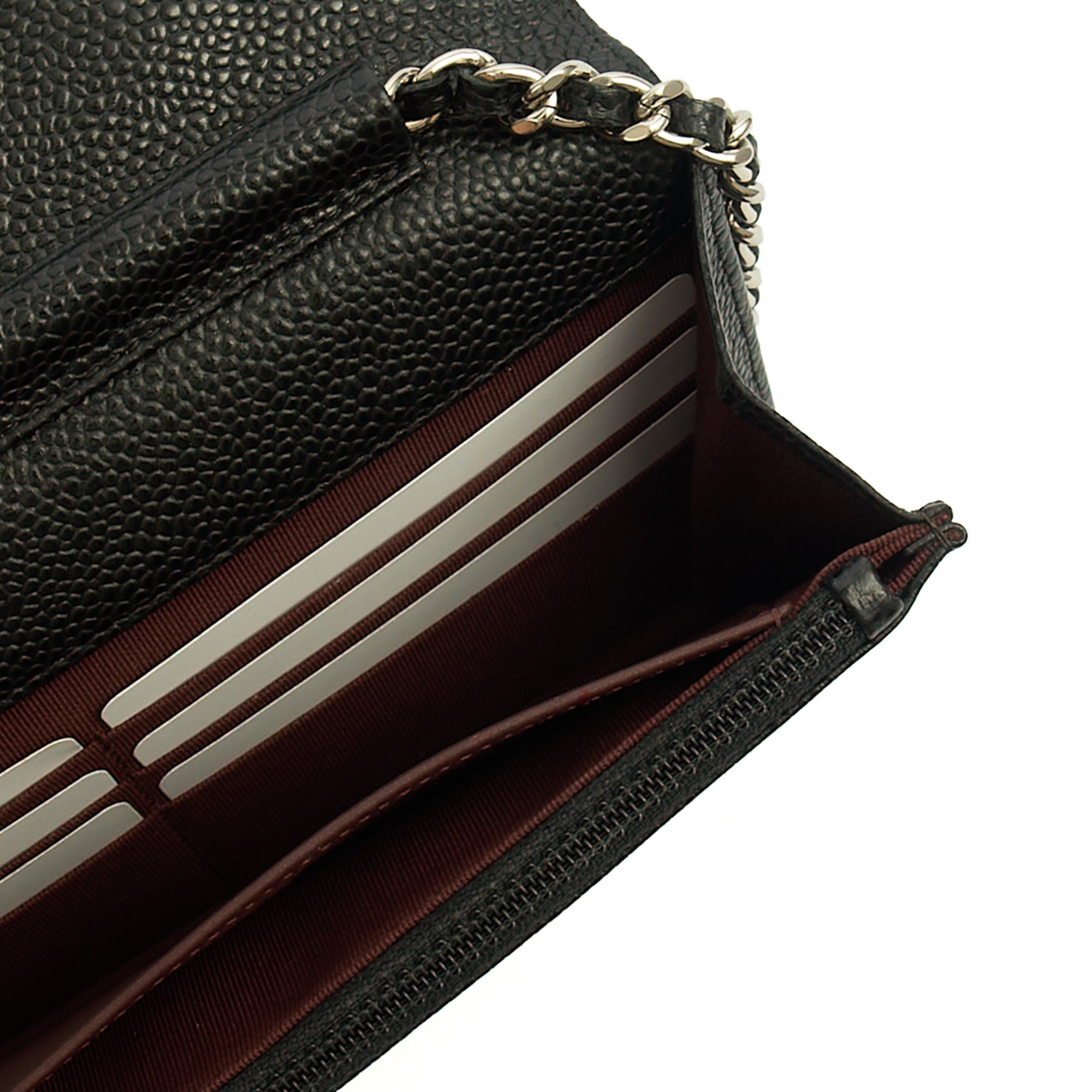 Chanel Cross Body Wallet on Chain in Black, Caviar Leather