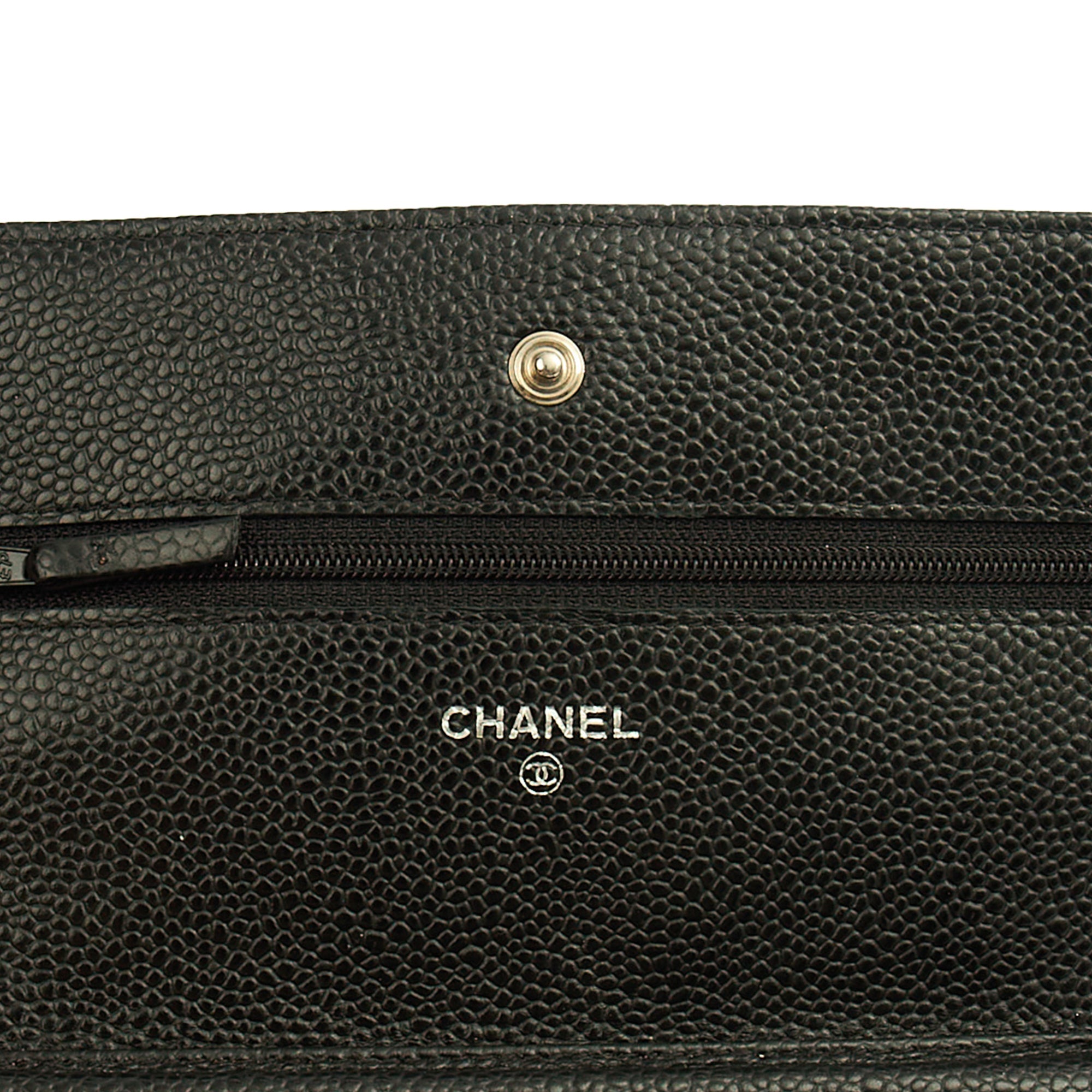 Chanel Cross Body Wallet on Chain in Black, Caviar Leather