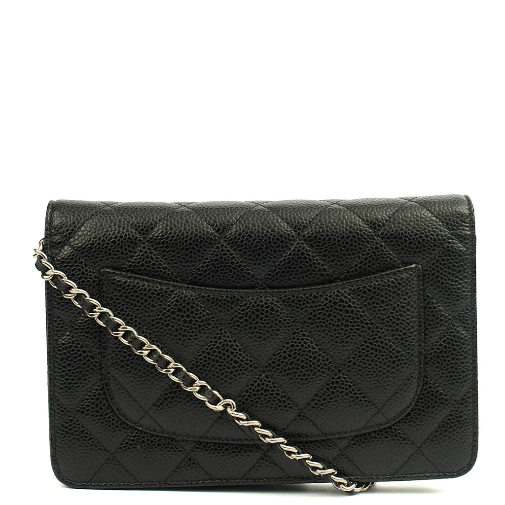Chanel Cross Body Wallet on Chain in Black, Caviar Leather