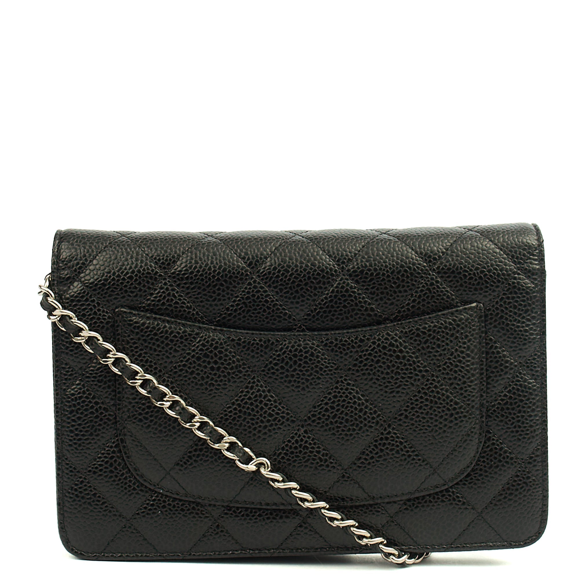 Chanel Cross Body Wallet on Chain in Black, Caviar Leather