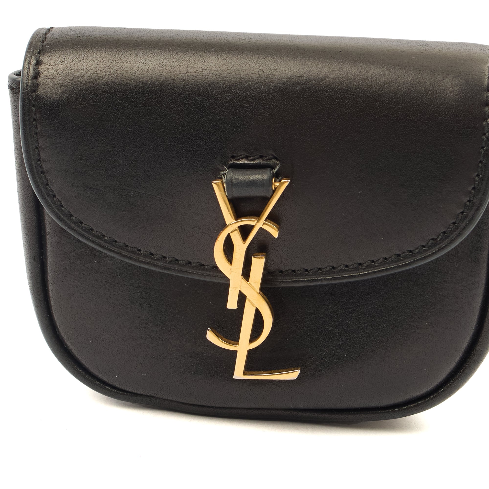 Saint Laurent Cross Body Kaia Belt Bag in Black, Leather