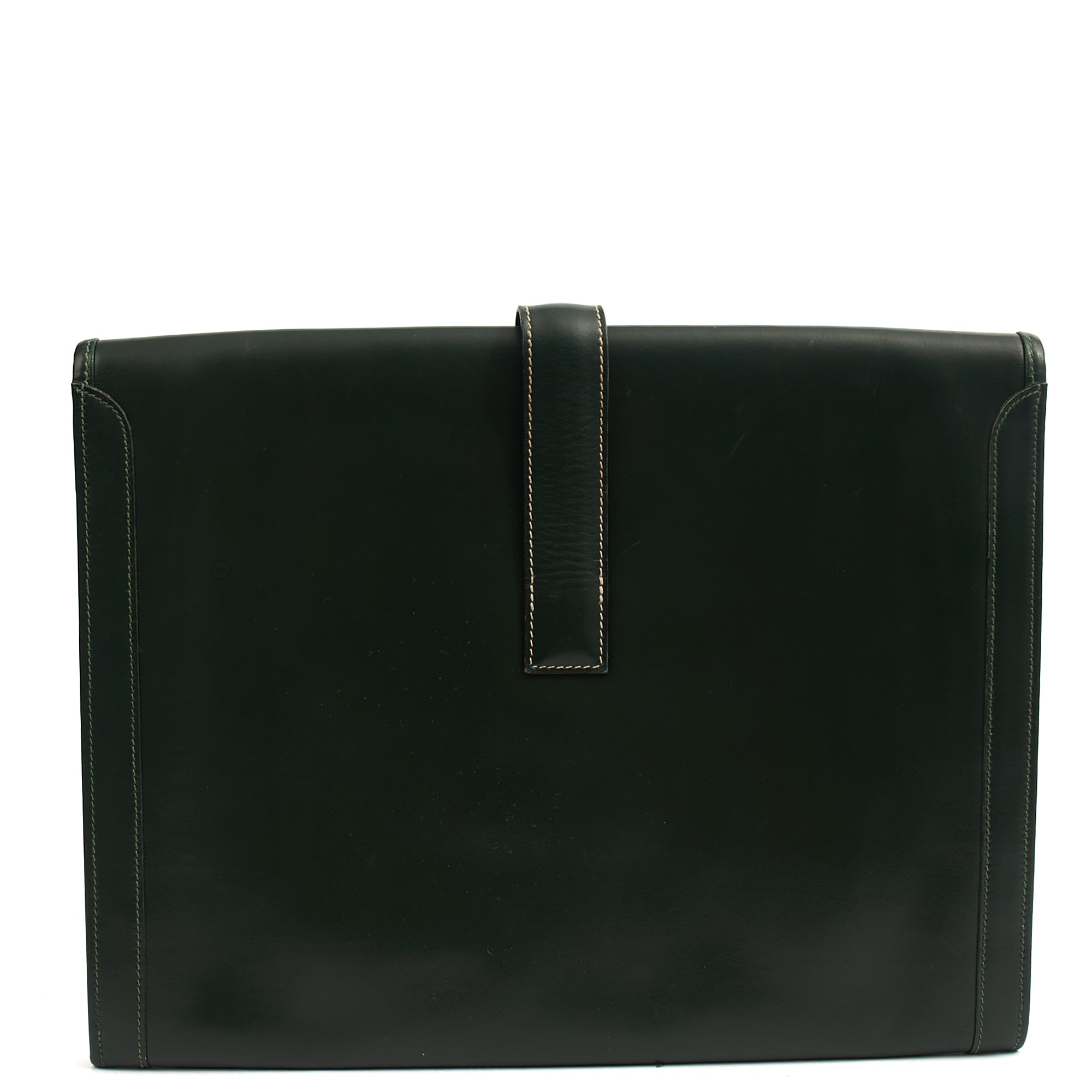 Hermes Clutch Jige  in Vert Anglaise, Box Calf Leather