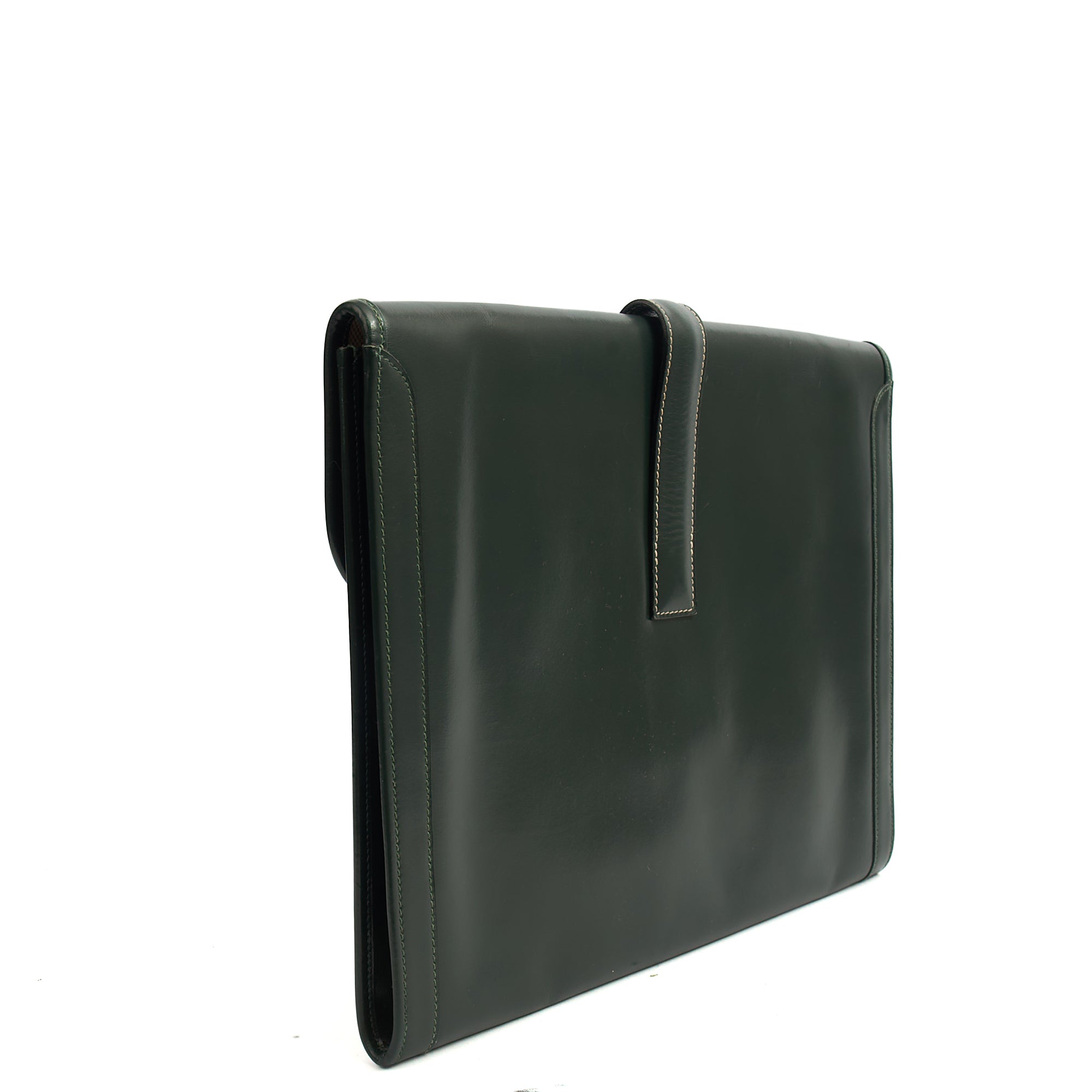Hermes Clutch Jige  in Vert Anglaise, Box Calf Leather