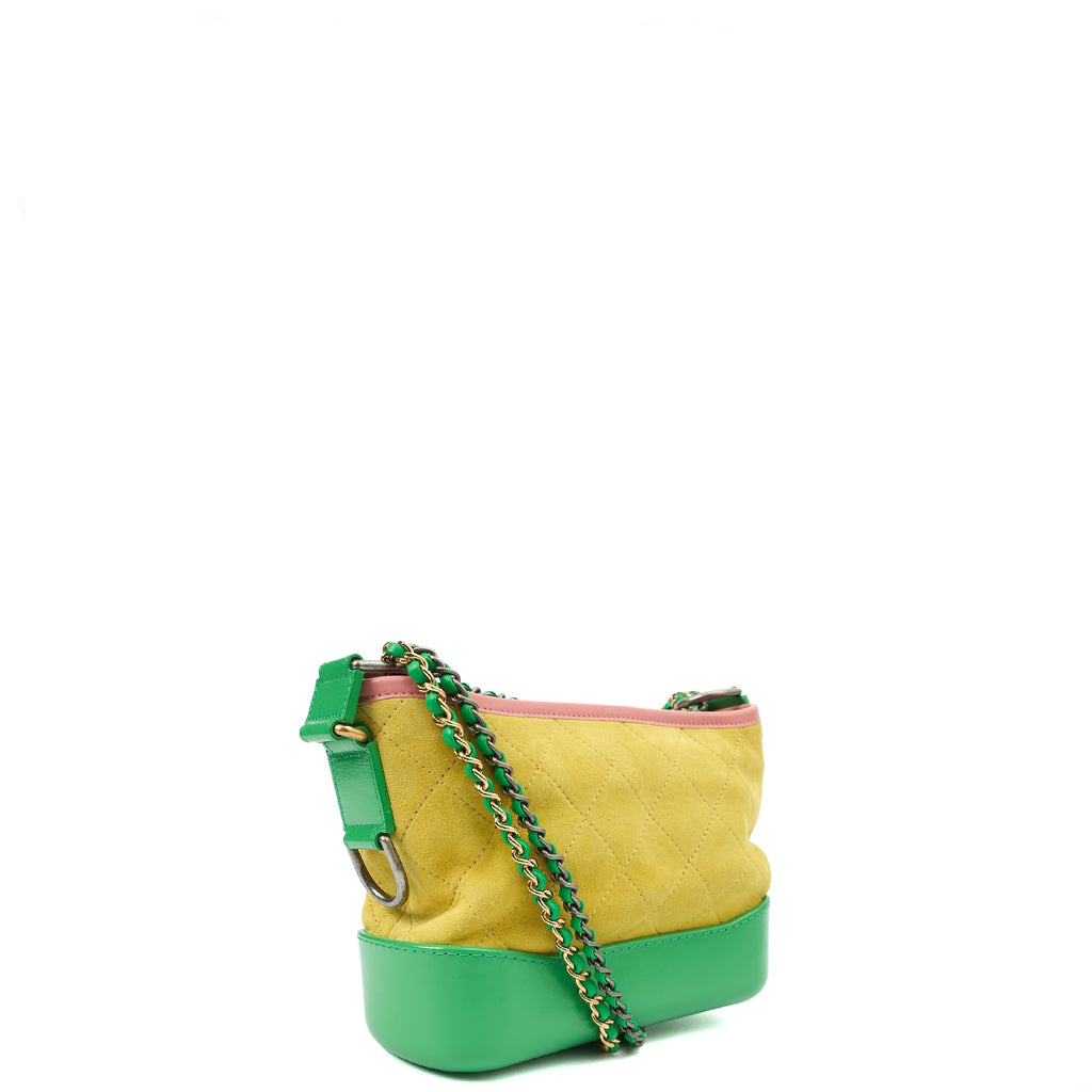 Chanel Cross Body Gabrielle Hobo - Small in Yellow, Suede