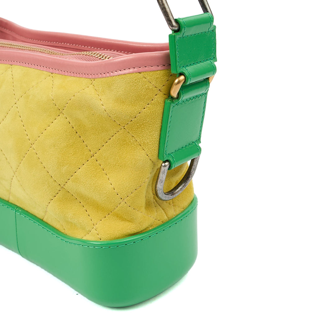 Chanel Cross Body Gabrielle Hobo - Small in Yellow, Suede