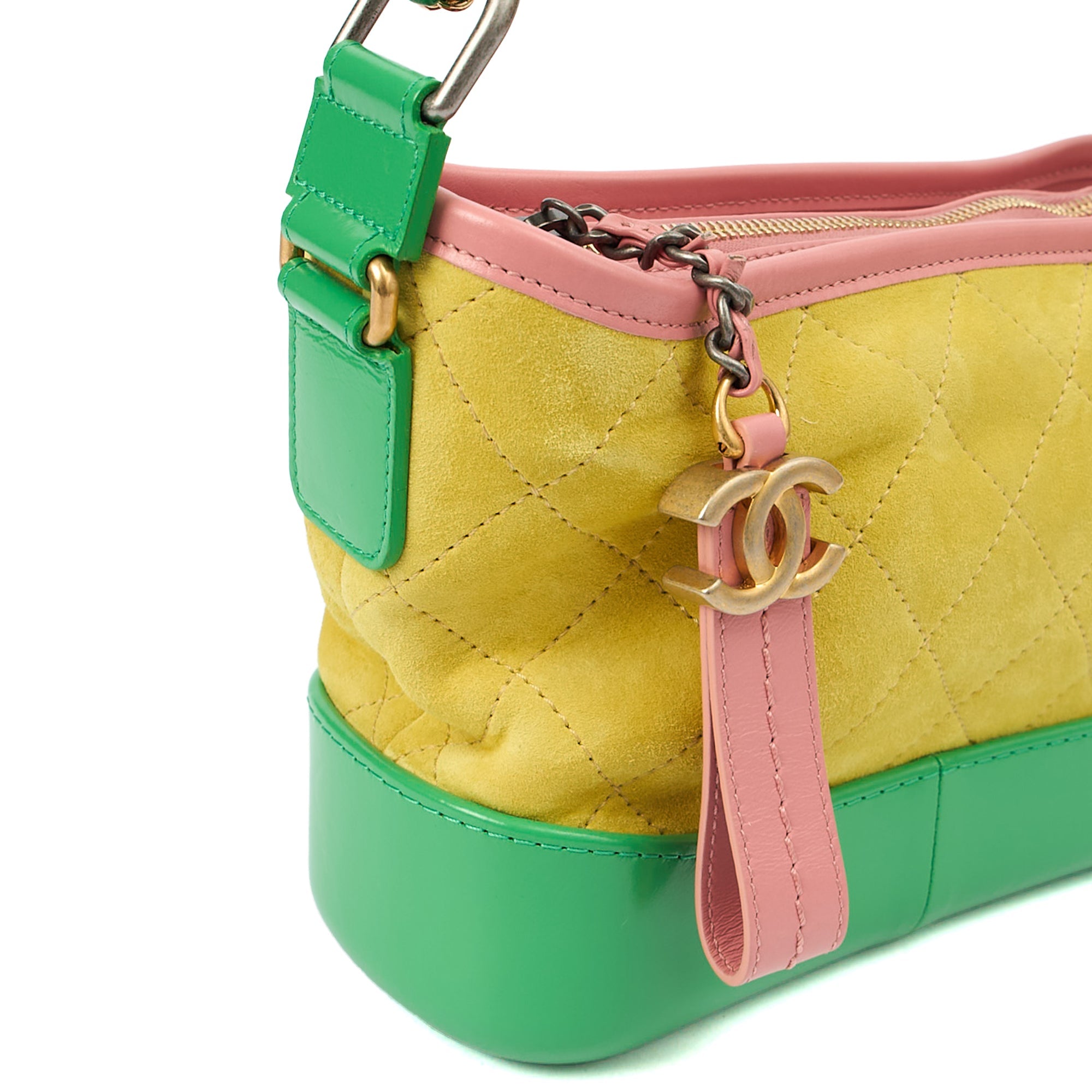 Chanel Cross Body Gabrielle Hobo - Small in Yellow, Suede