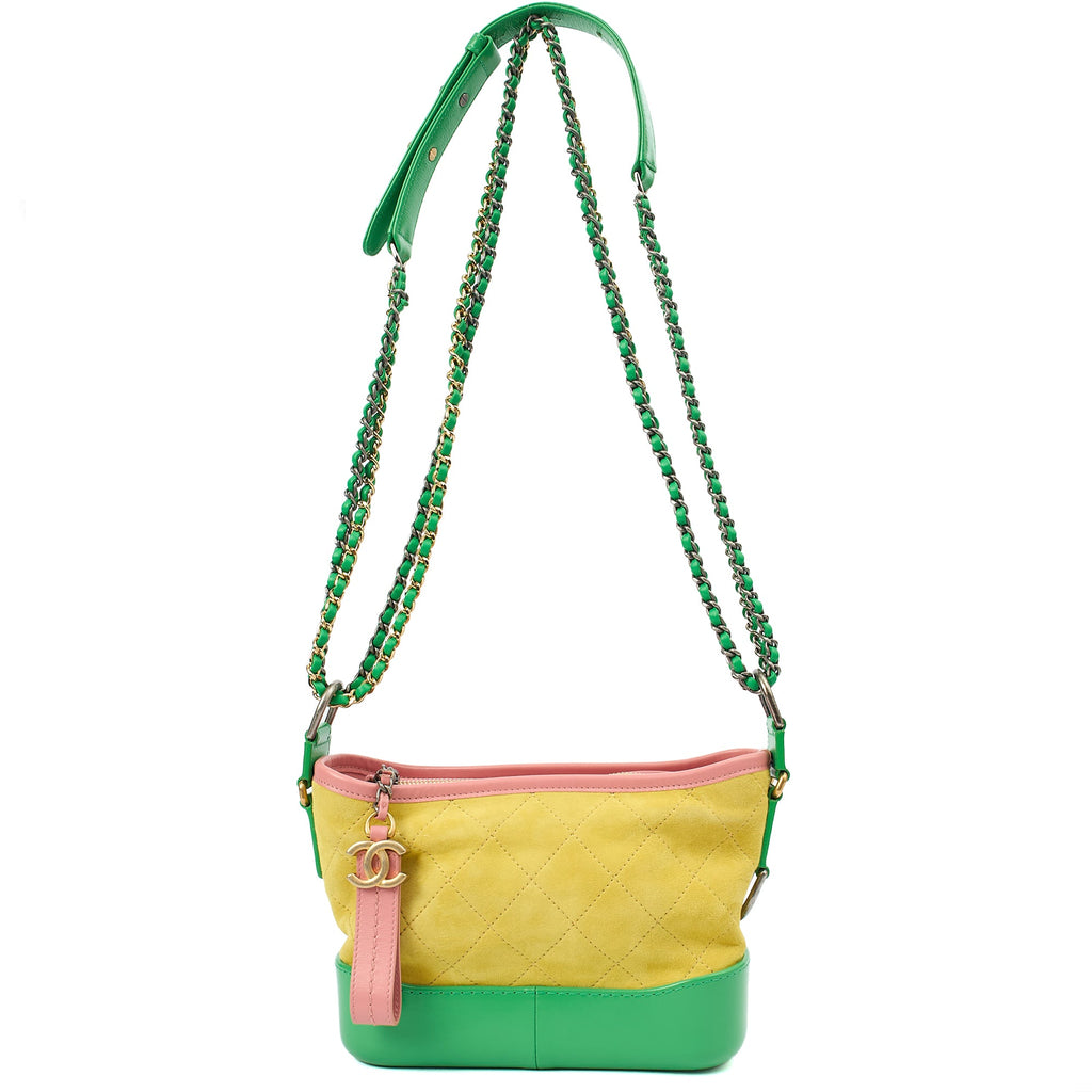 Chanel Cross Body Gabrielle Hobo - Small in Yellow, Suede