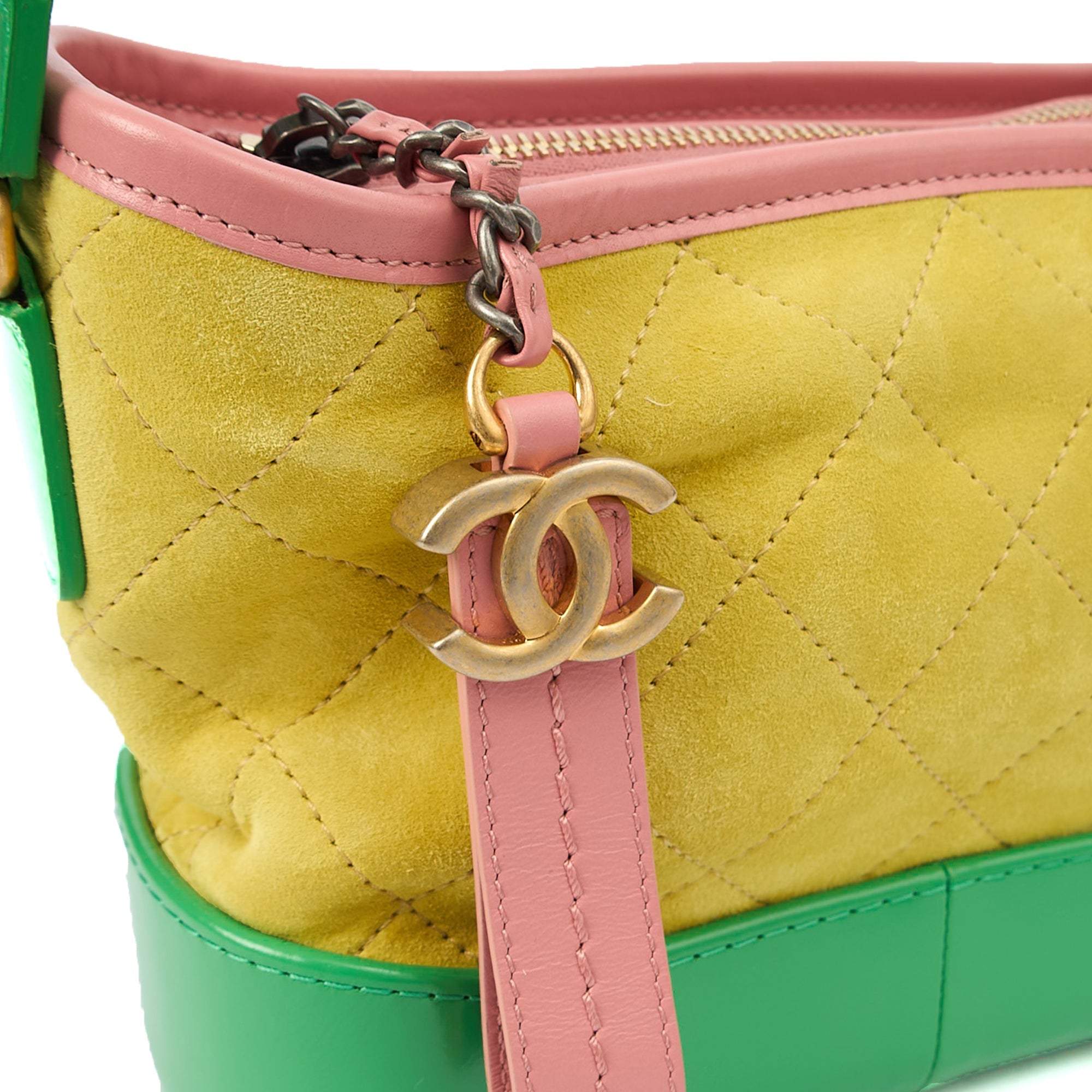 Chanel Cross Body Gabrielle Hobo - Small in Yellow, Suede