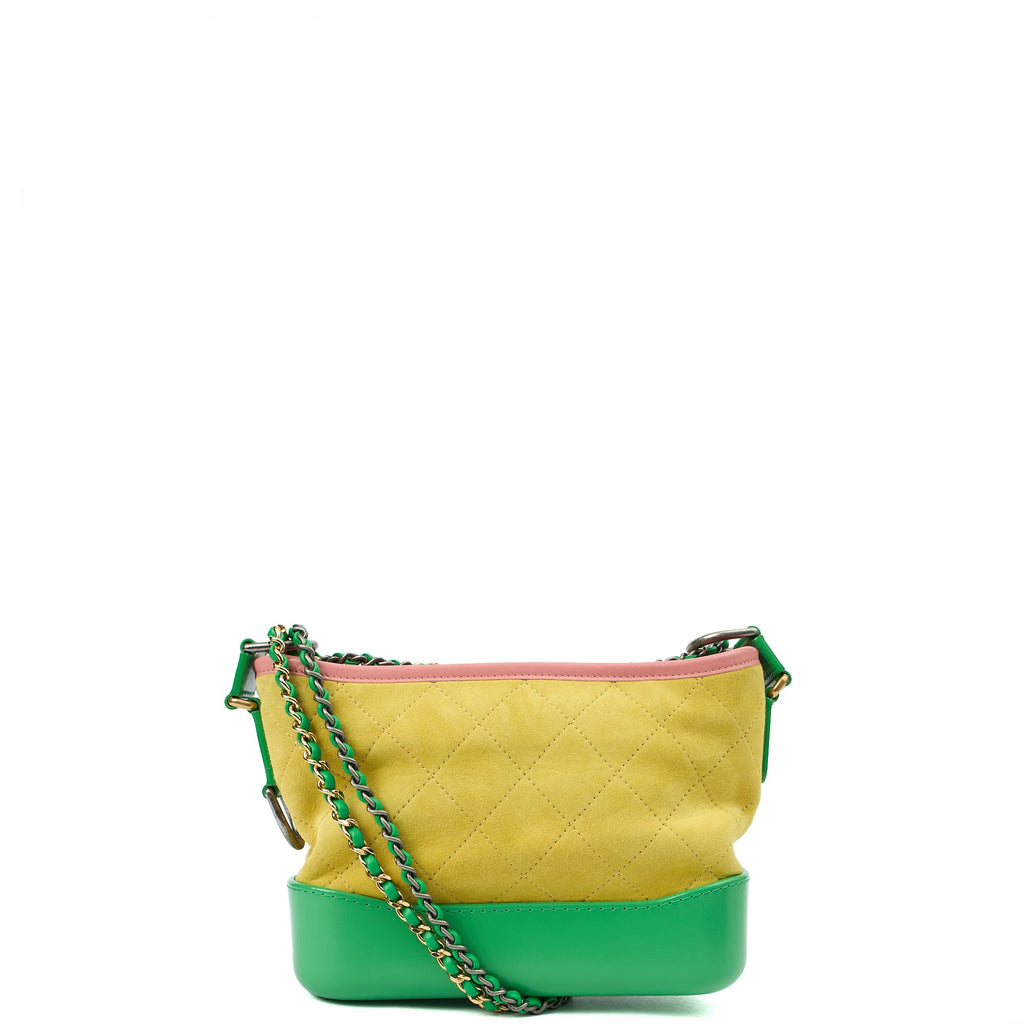 Chanel Cross Body Gabrielle Hobo - Small in Yellow, Suede