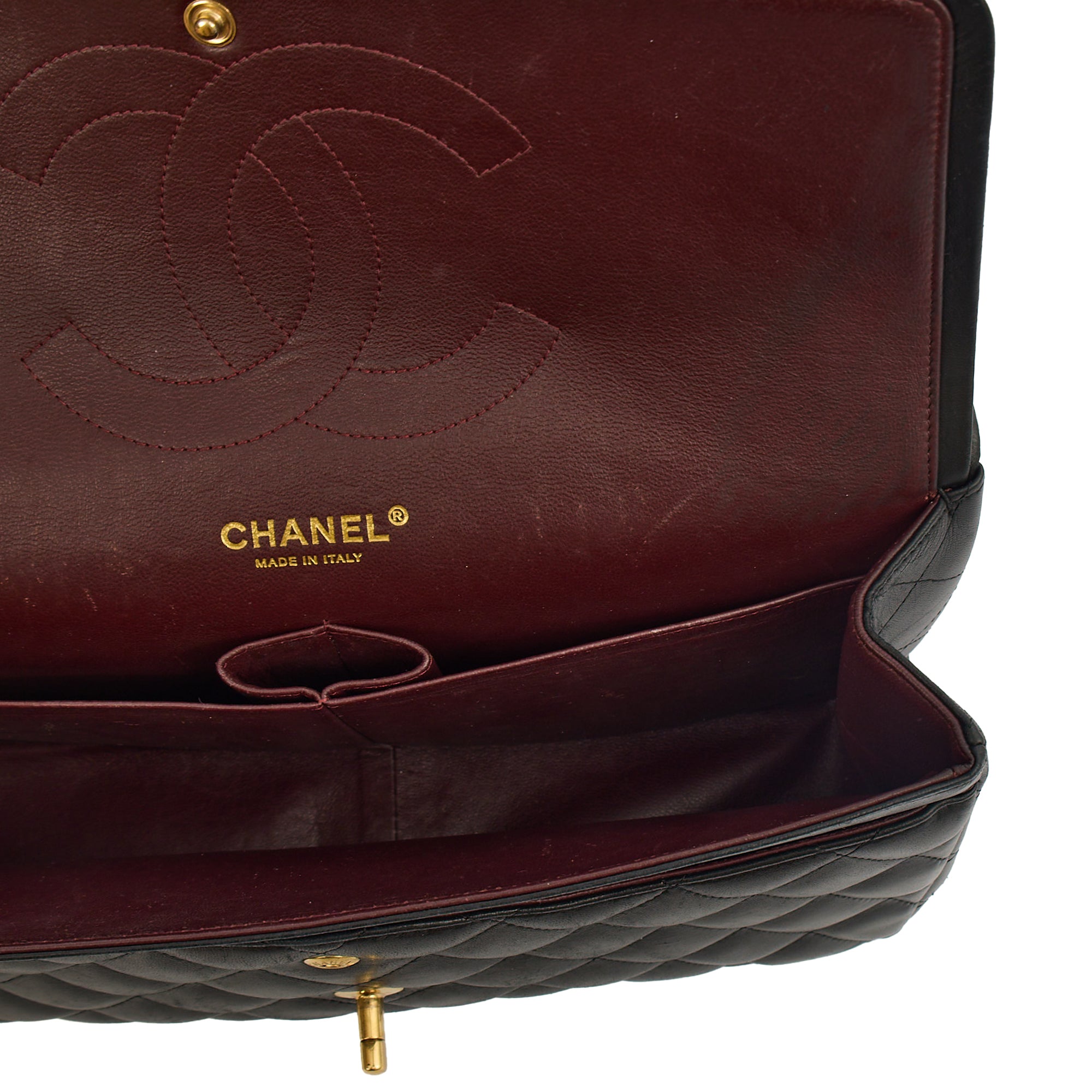 Chanel Shoulder Bag Classic Double Flap - Large in Black, Lambskin Leather