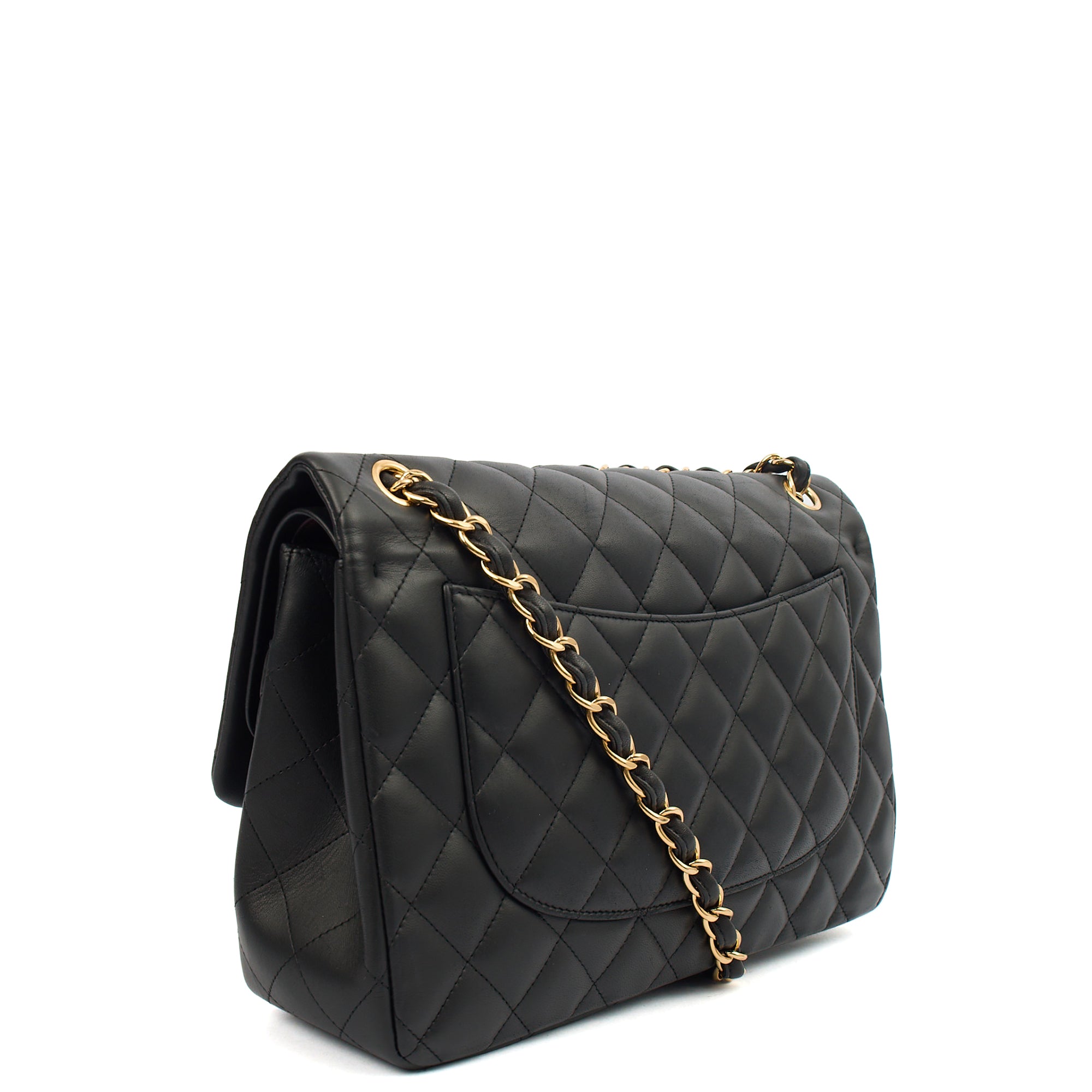 Chanel Shoulder Bag Classic Double Flap - Large in Black, Lambskin Leather