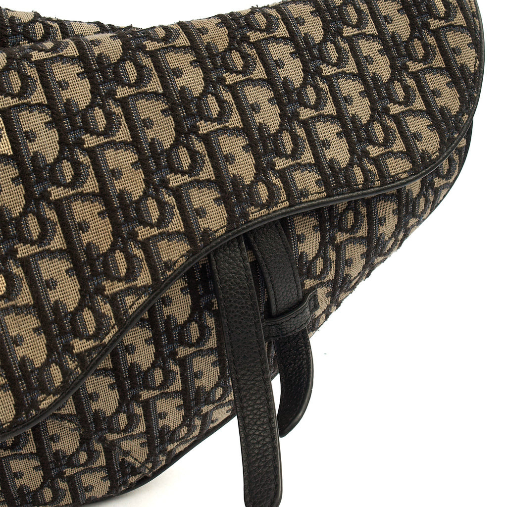 Christian Dior Cross Body Homme - Saddle Bag in Blue, Dior Oblique Embroidery