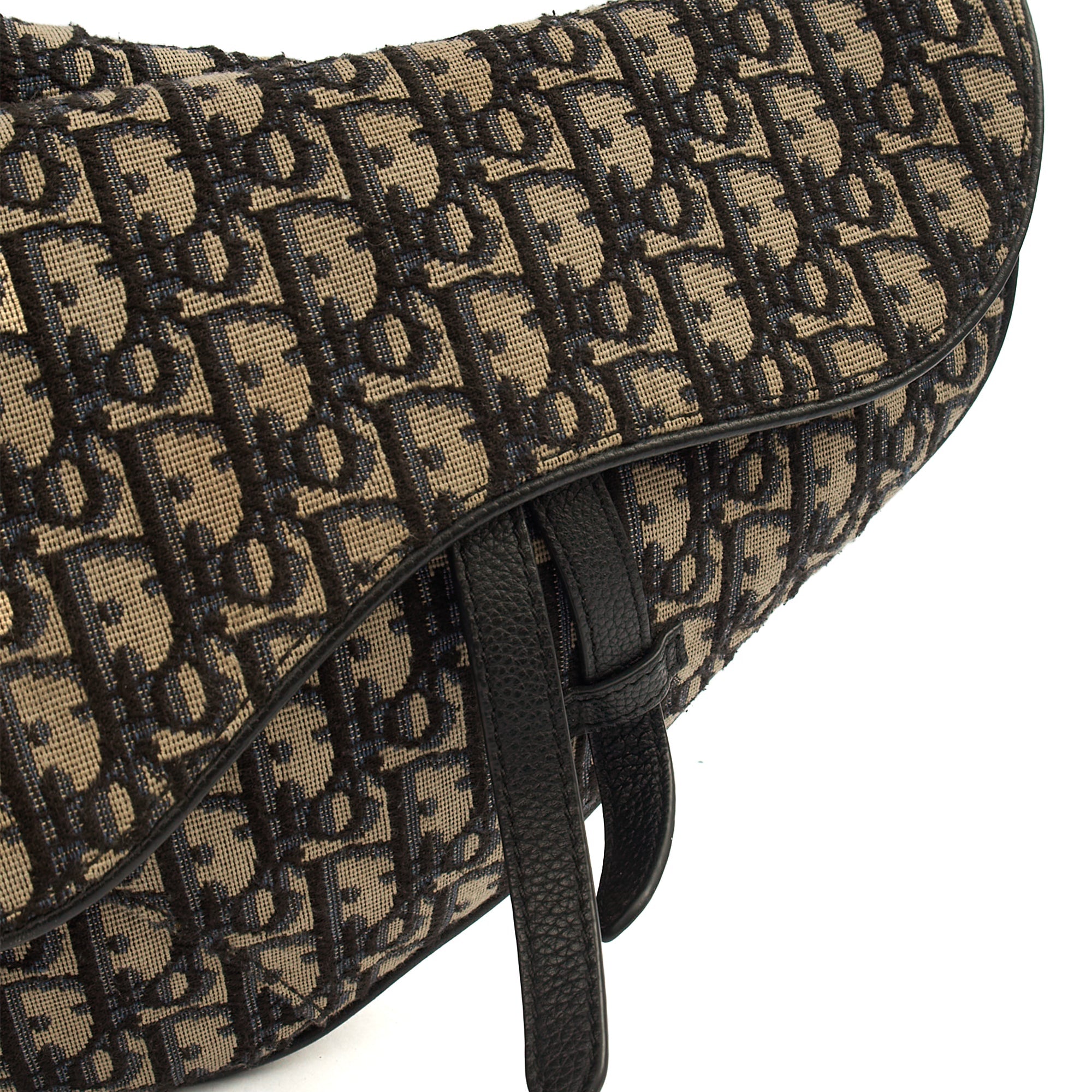 Christian Dior Cross Body Homme - Saddle Bag in Blue, Dior Oblique Embroidery