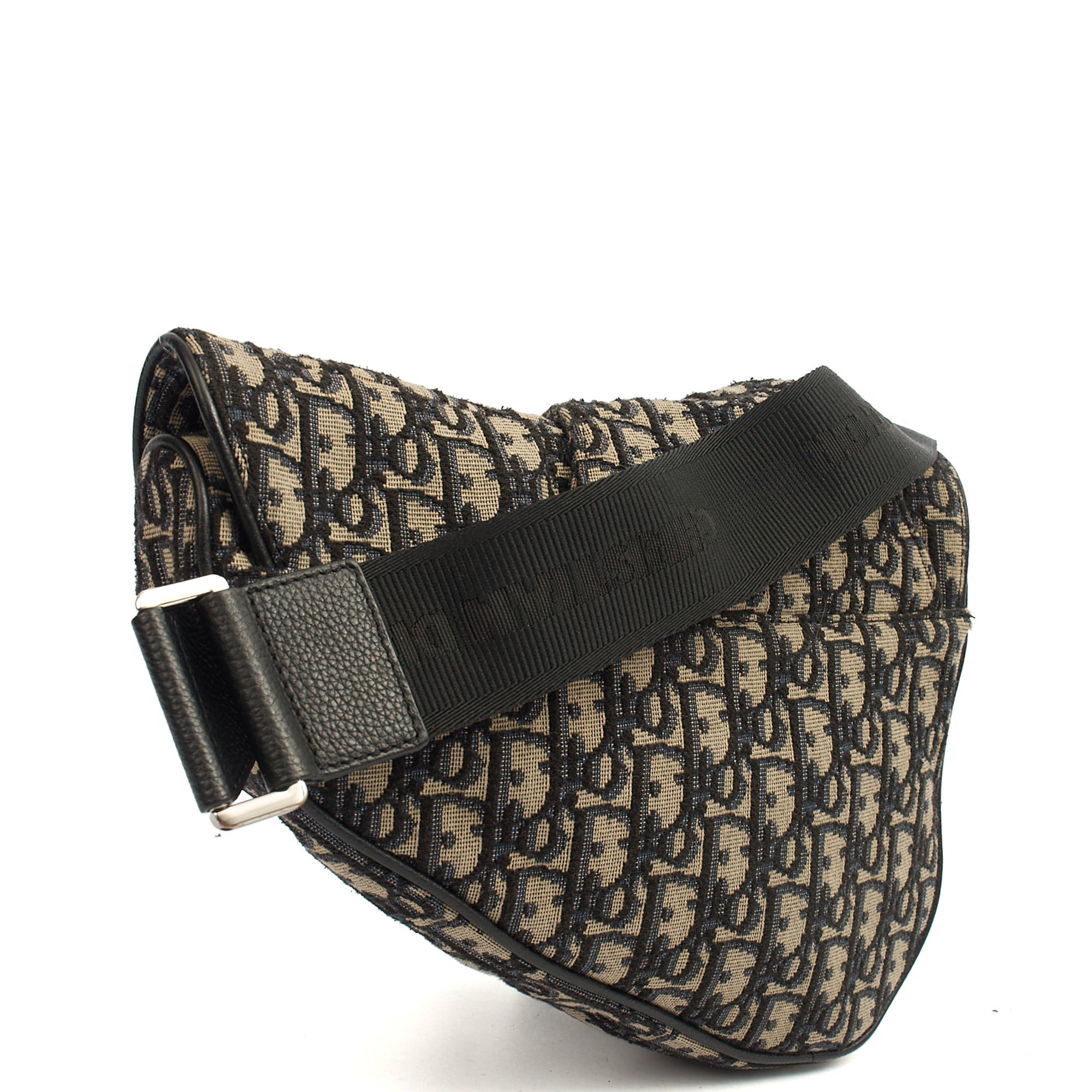 Christian Dior Cross Body Homme - Saddle Bag in Blue, Dior Oblique Embroidery