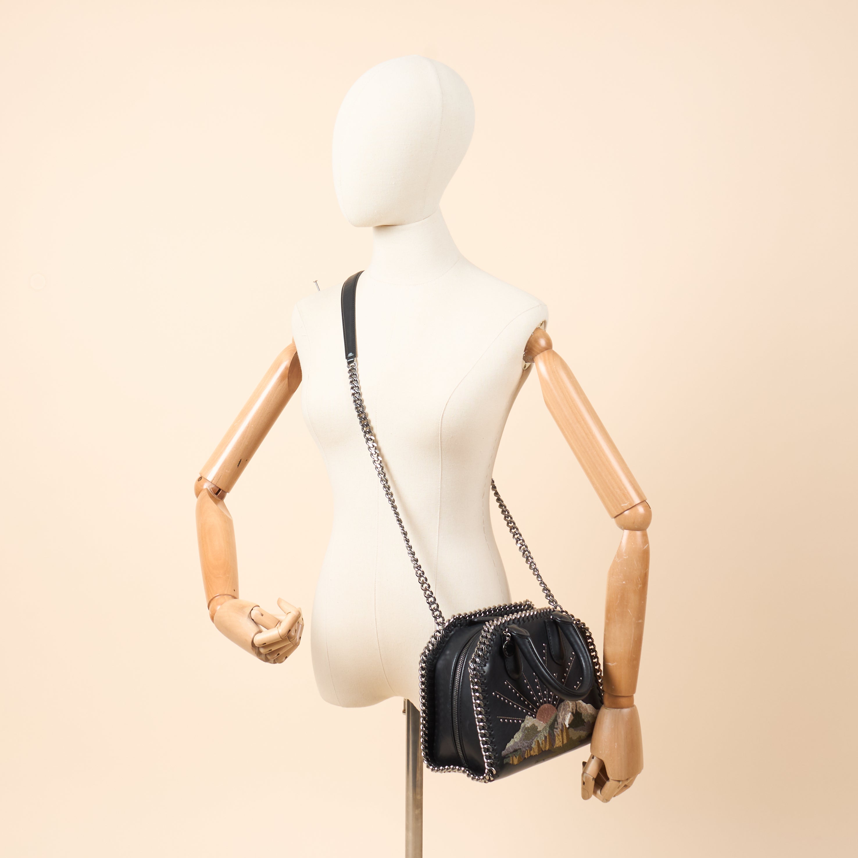 Stella McCartney Top Handle Falabella Mini Tote in Black, Leather