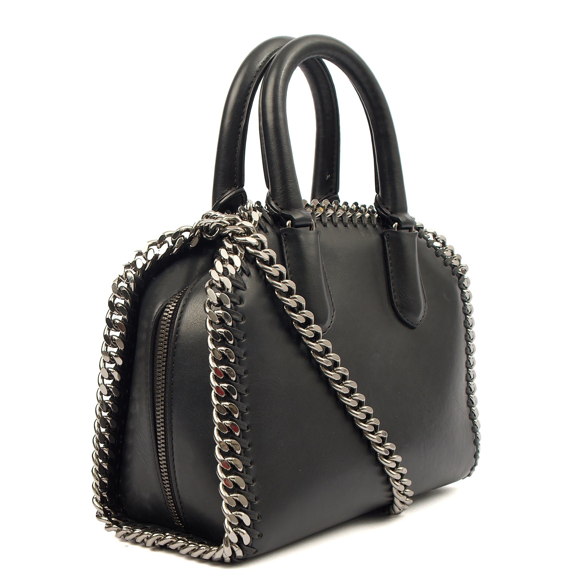 Stella McCartney Top Handle Falabella Mini Tote in Black, Leather