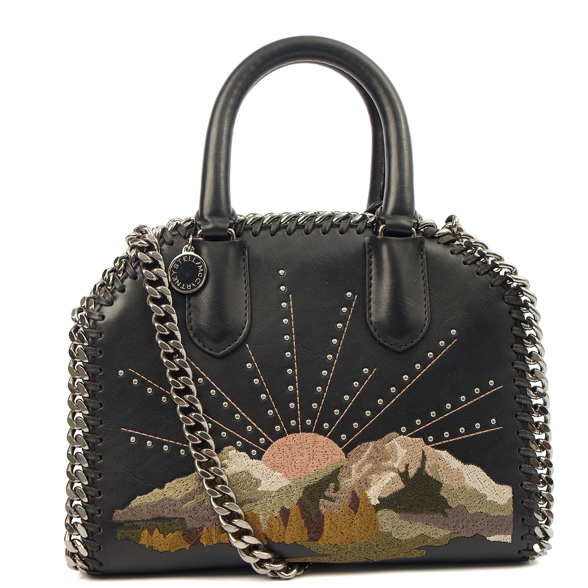 Stella McCartney Top Handle Falabella Mini Tote in Black, Leather