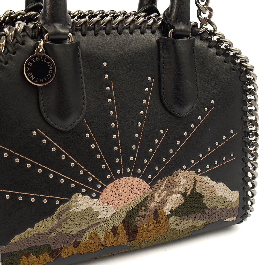 Stella McCartney Top Handle Falabella Mini Tote in Black, Leather