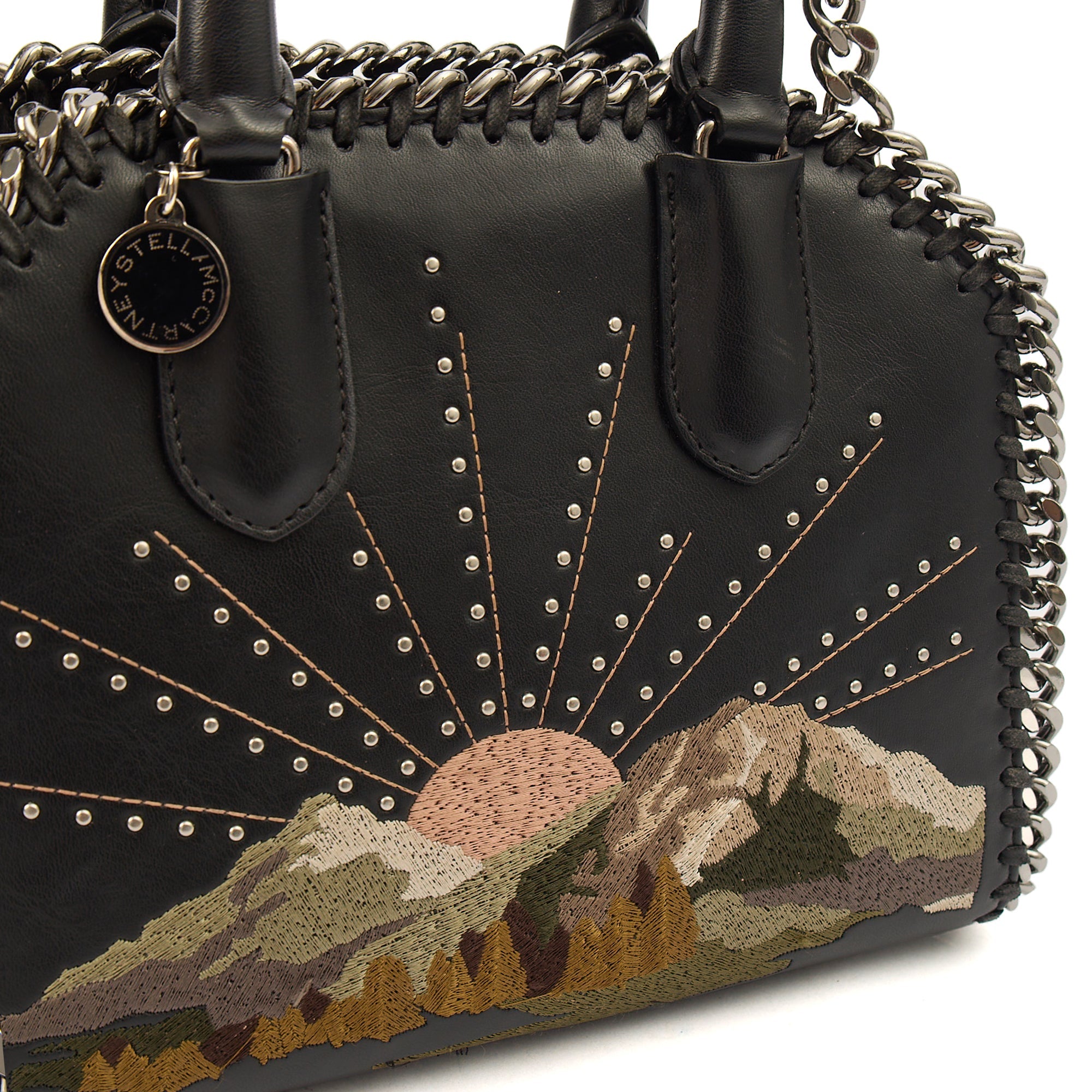 Stella McCartney Top Handle Falabella Mini Tote in Black, Leather